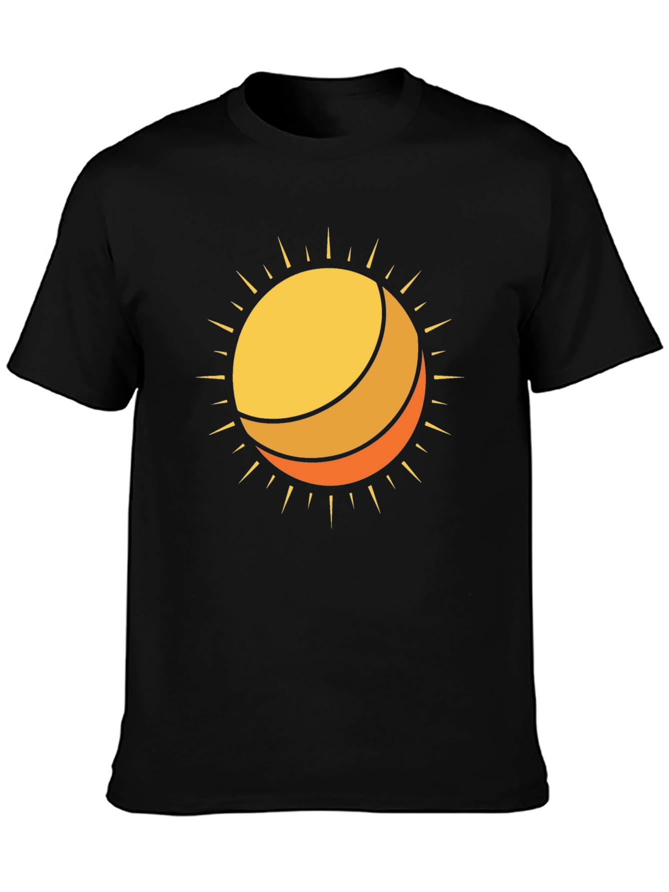 Sun Graphic Black Cotton T-Shirt