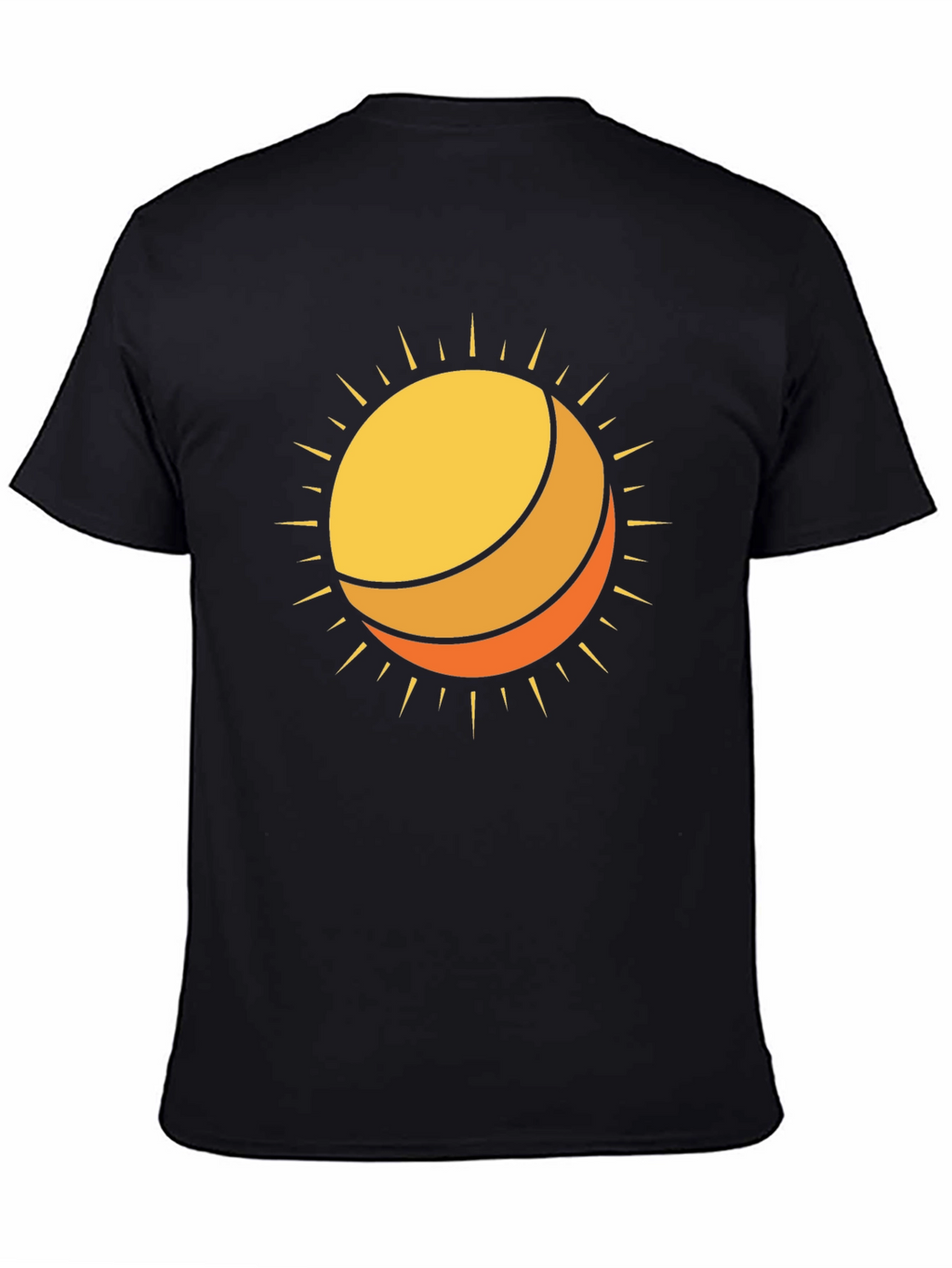 Sun Graphic Black Cotton T-Shirt