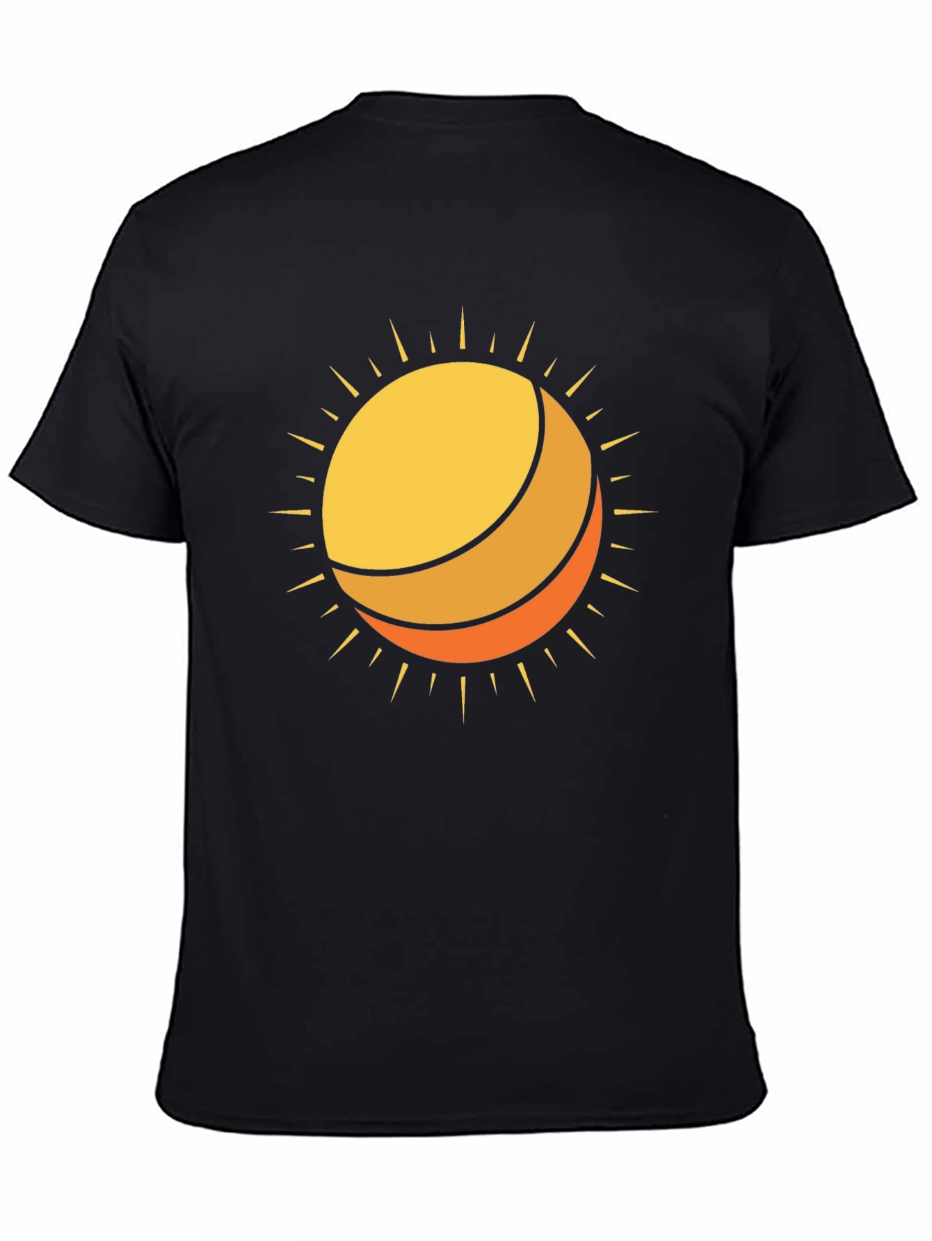 Sun Graphic Black Cotton T-Shirt