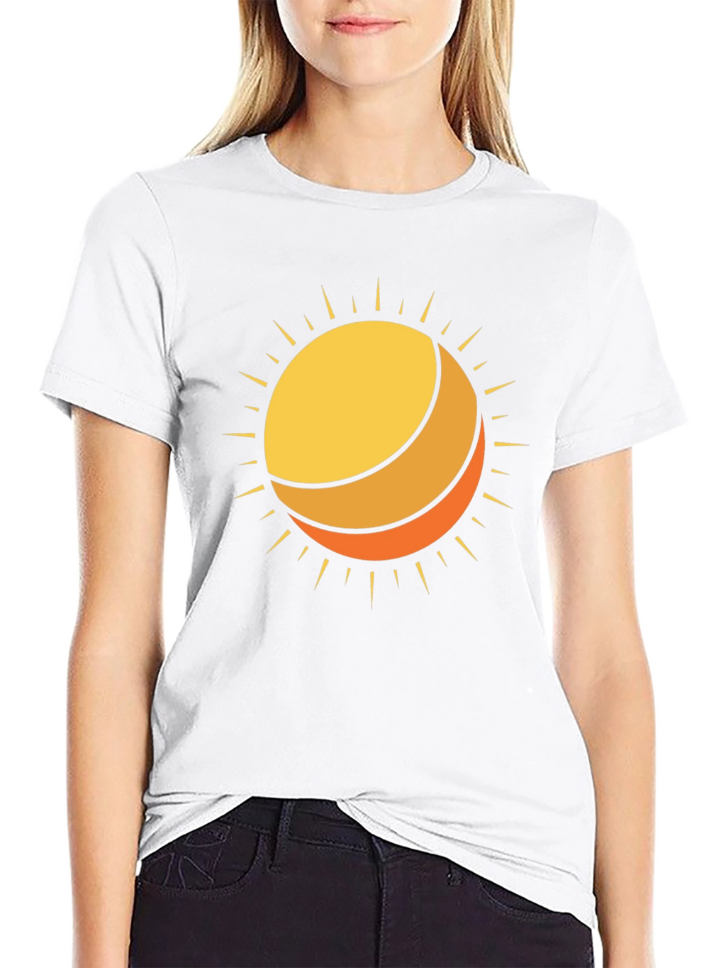 Sun Graphic Black Cotton T-Shirt