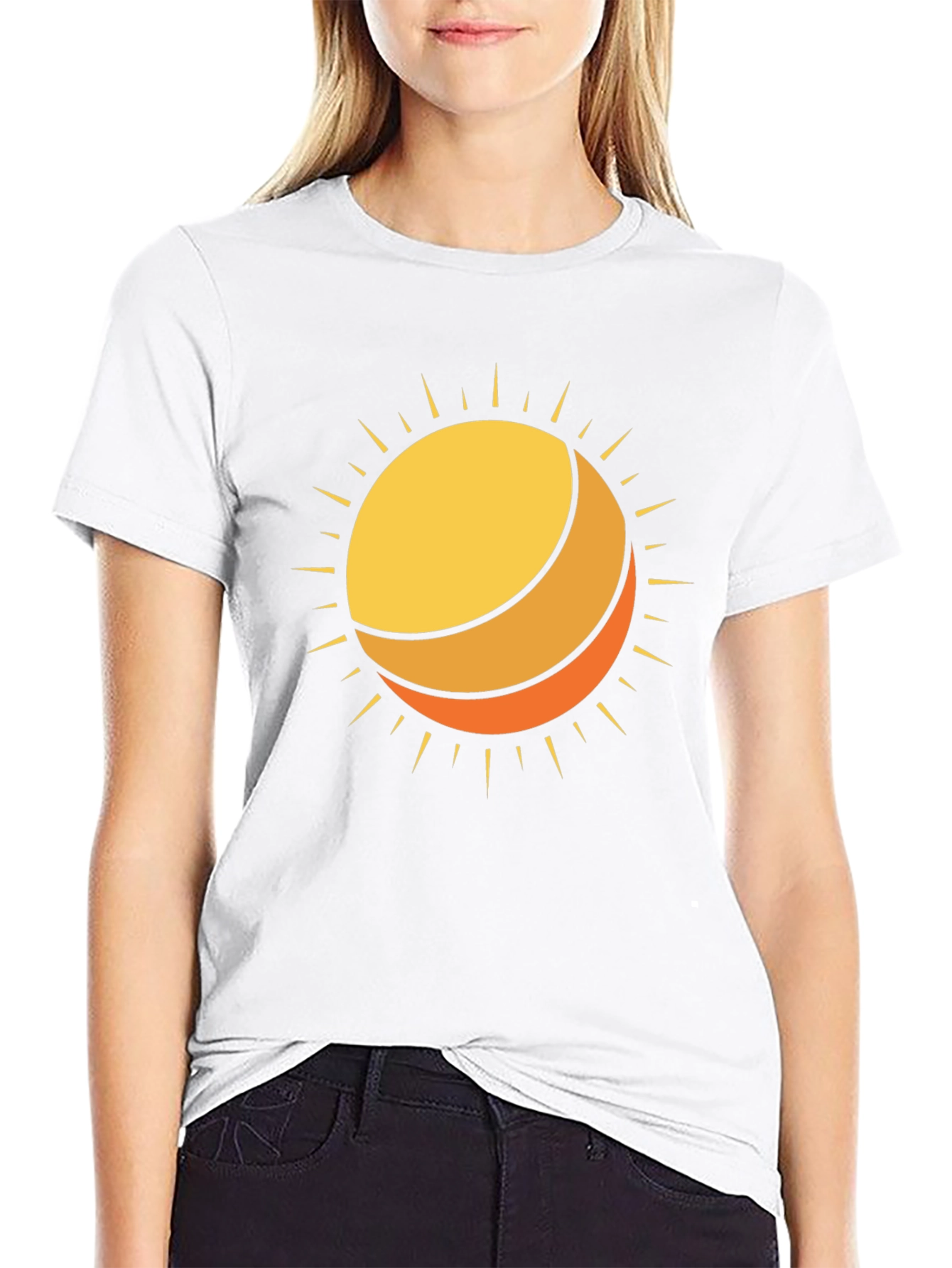 Sun Graphic Black Cotton T-Shirt