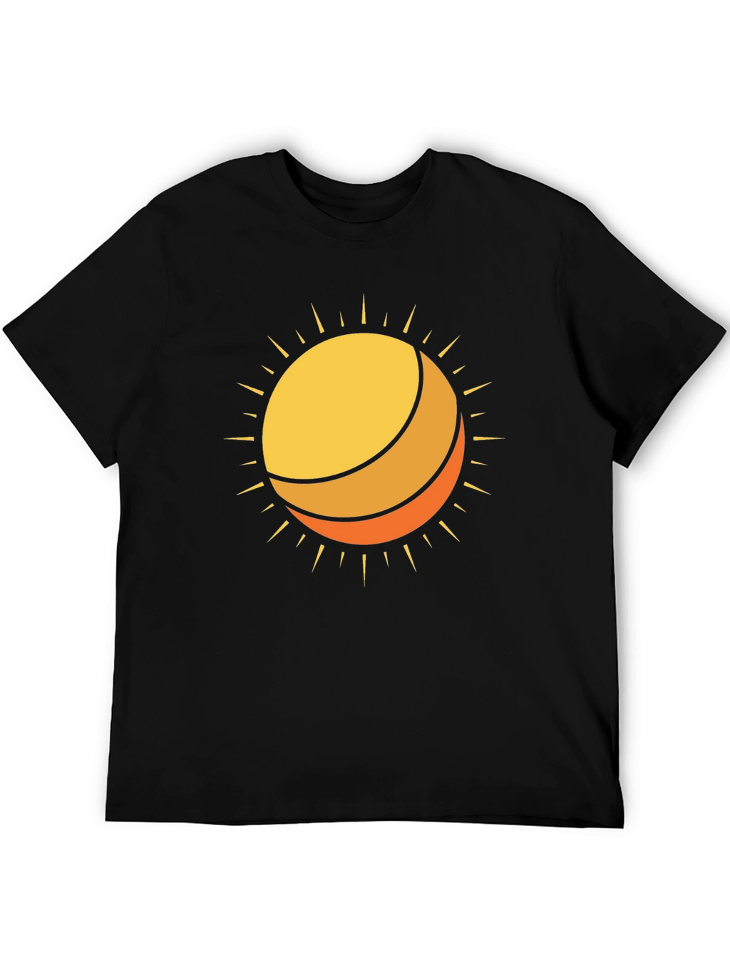 Sun Graphic Black Cotton T-Shirt