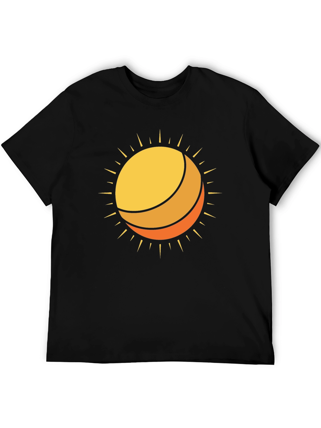Sun Graphic Black Cotton T-Shirt
