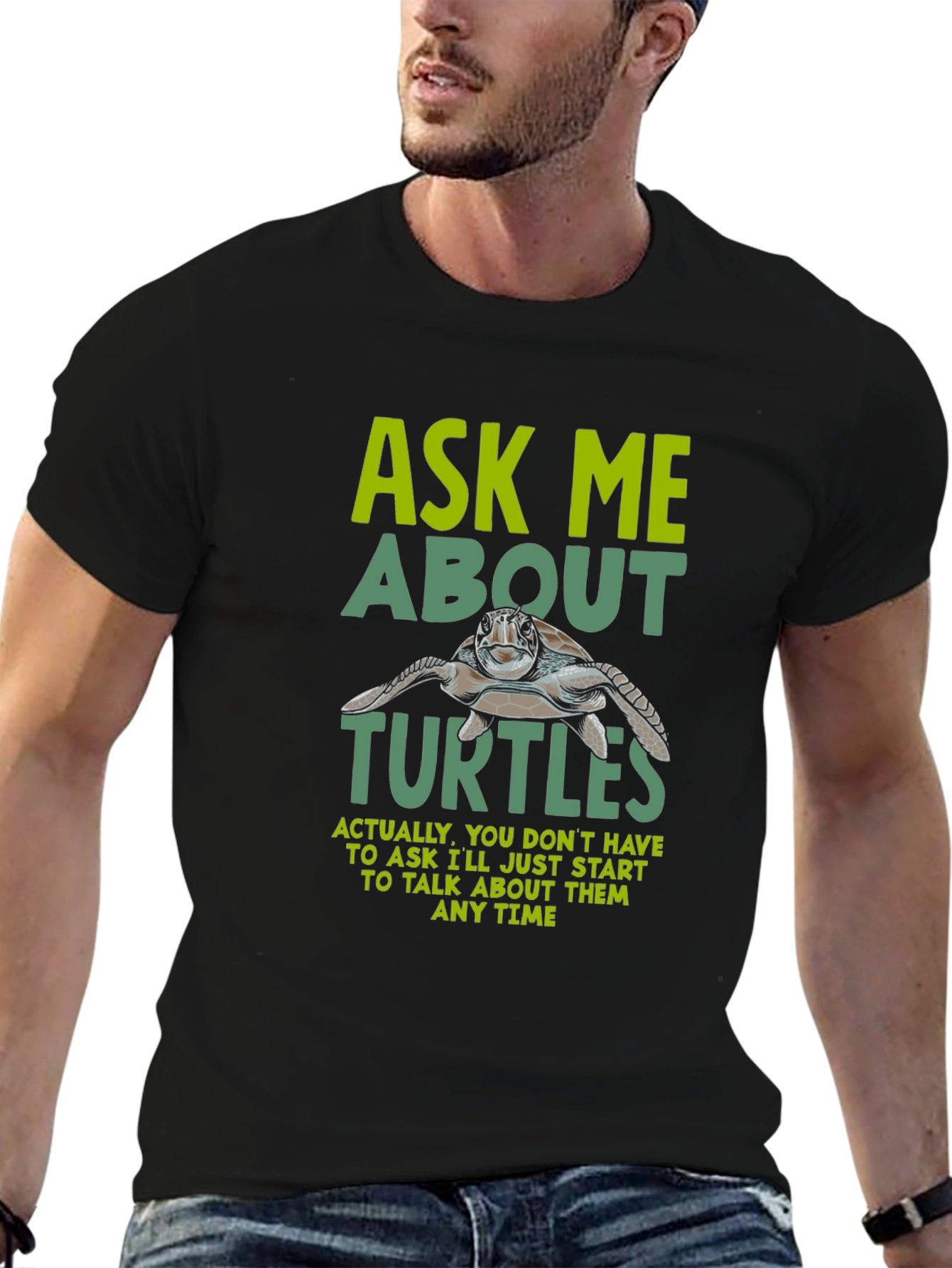 Ask Me About Turtles Graphic Tee - Funny Turtle Lover Shirt