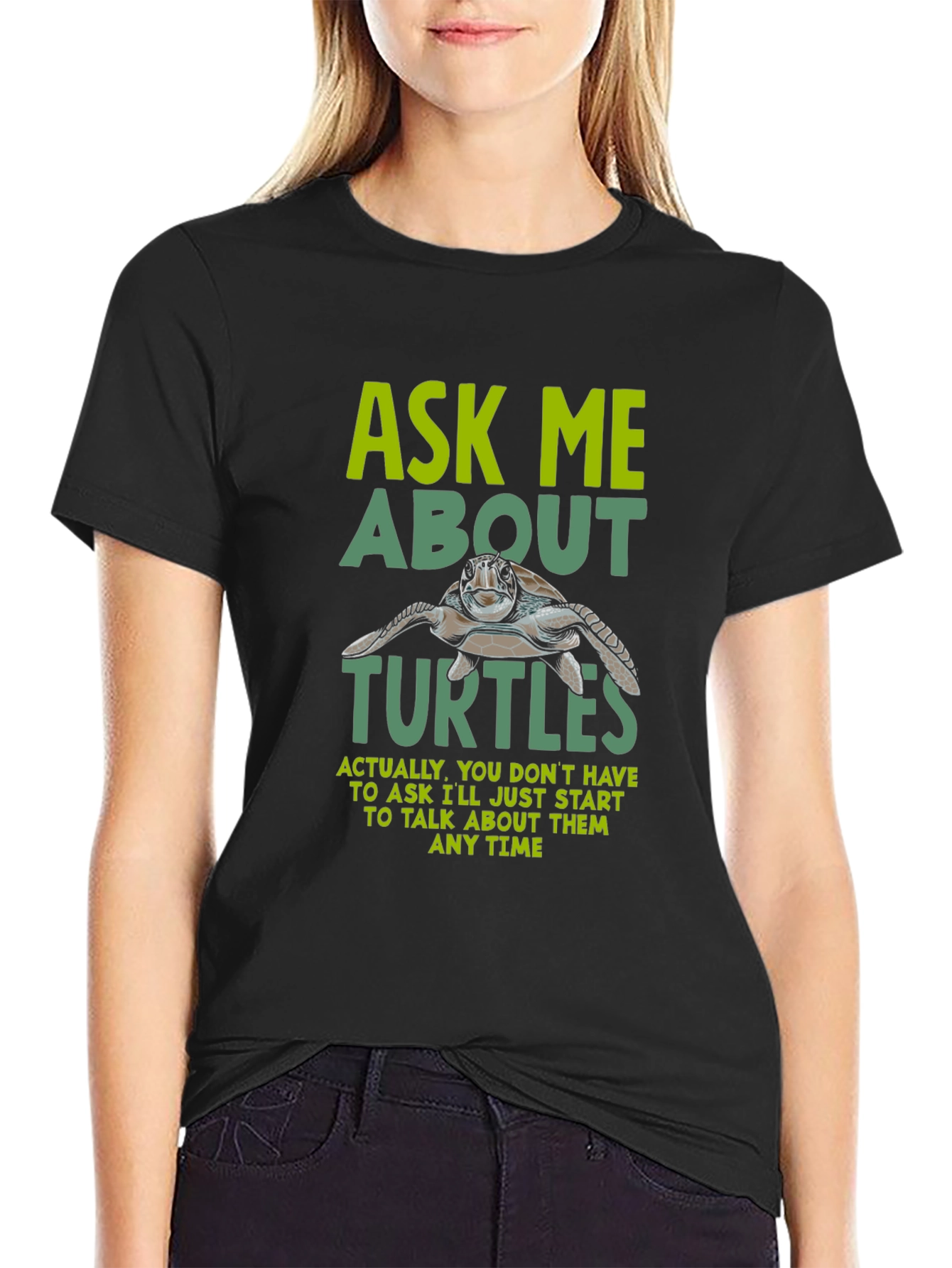 Ask Me About Turtles Graphic Tee - Funny Turtle Lover Shirt
