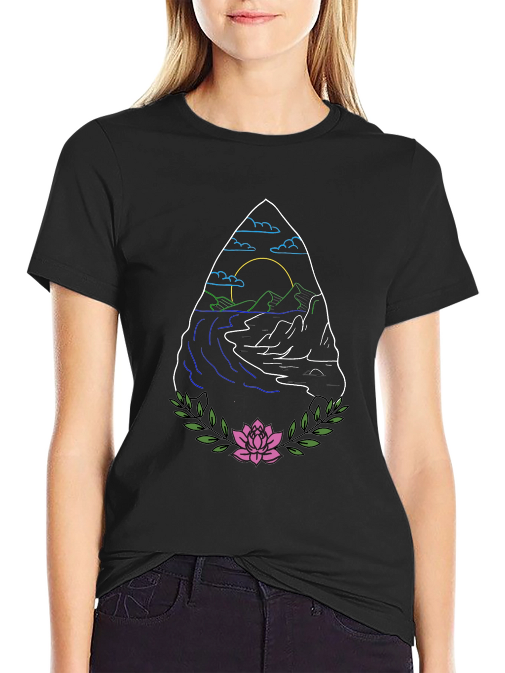 Nature Graphic Black T-Shirt
