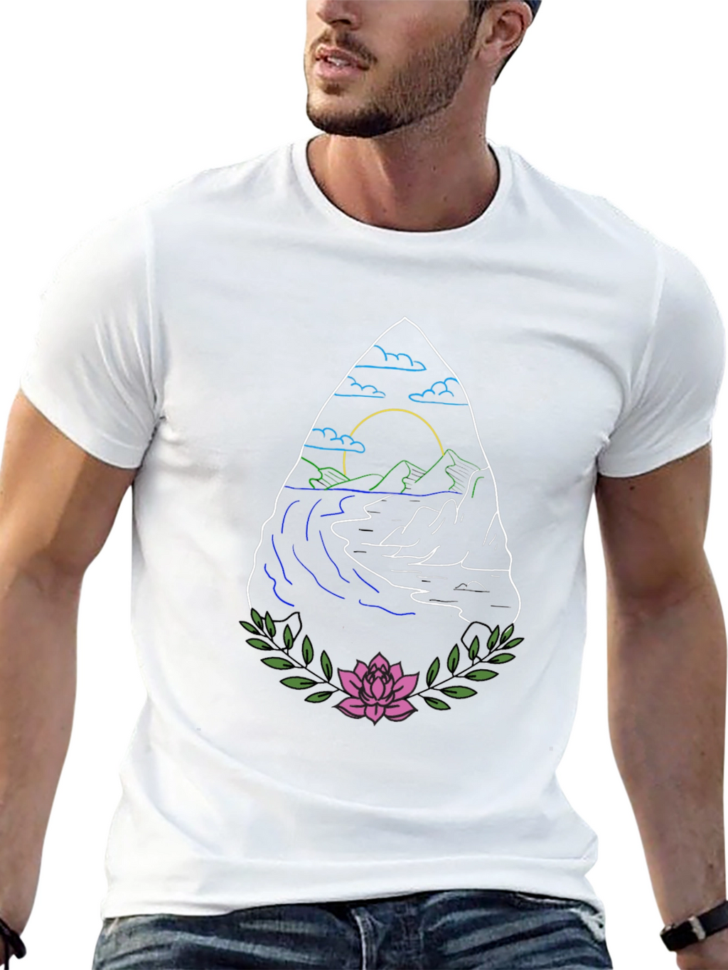 Nature Graphic Black T-Shirt