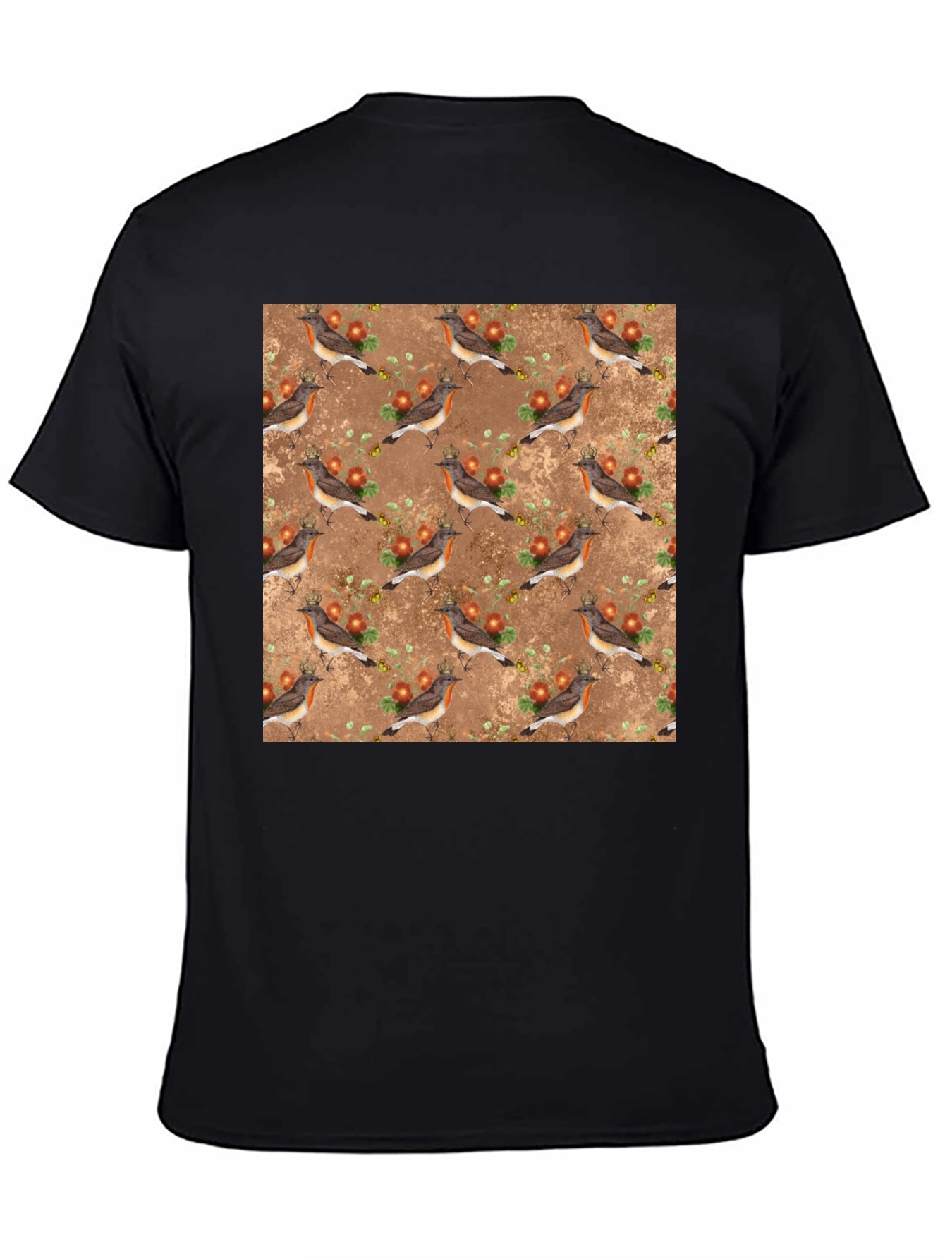 Bird & Berries Pattern T-Shirt