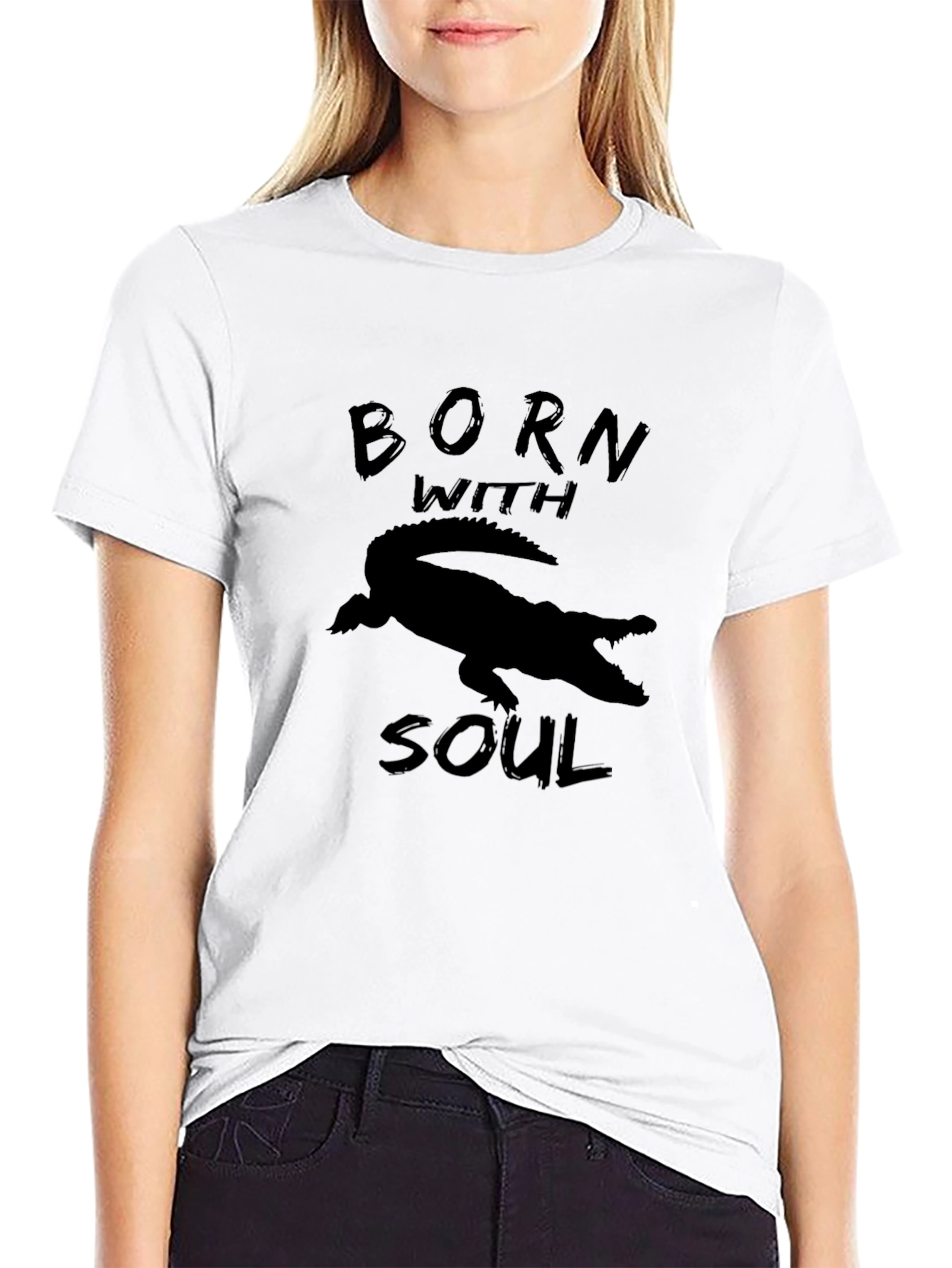 Born With Soul Alligator Graphic T-Shirt