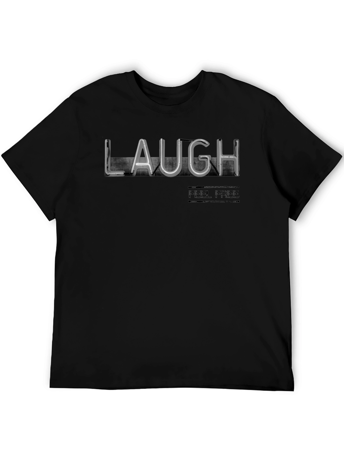 Laugh Feel Free Black Graphic Tee