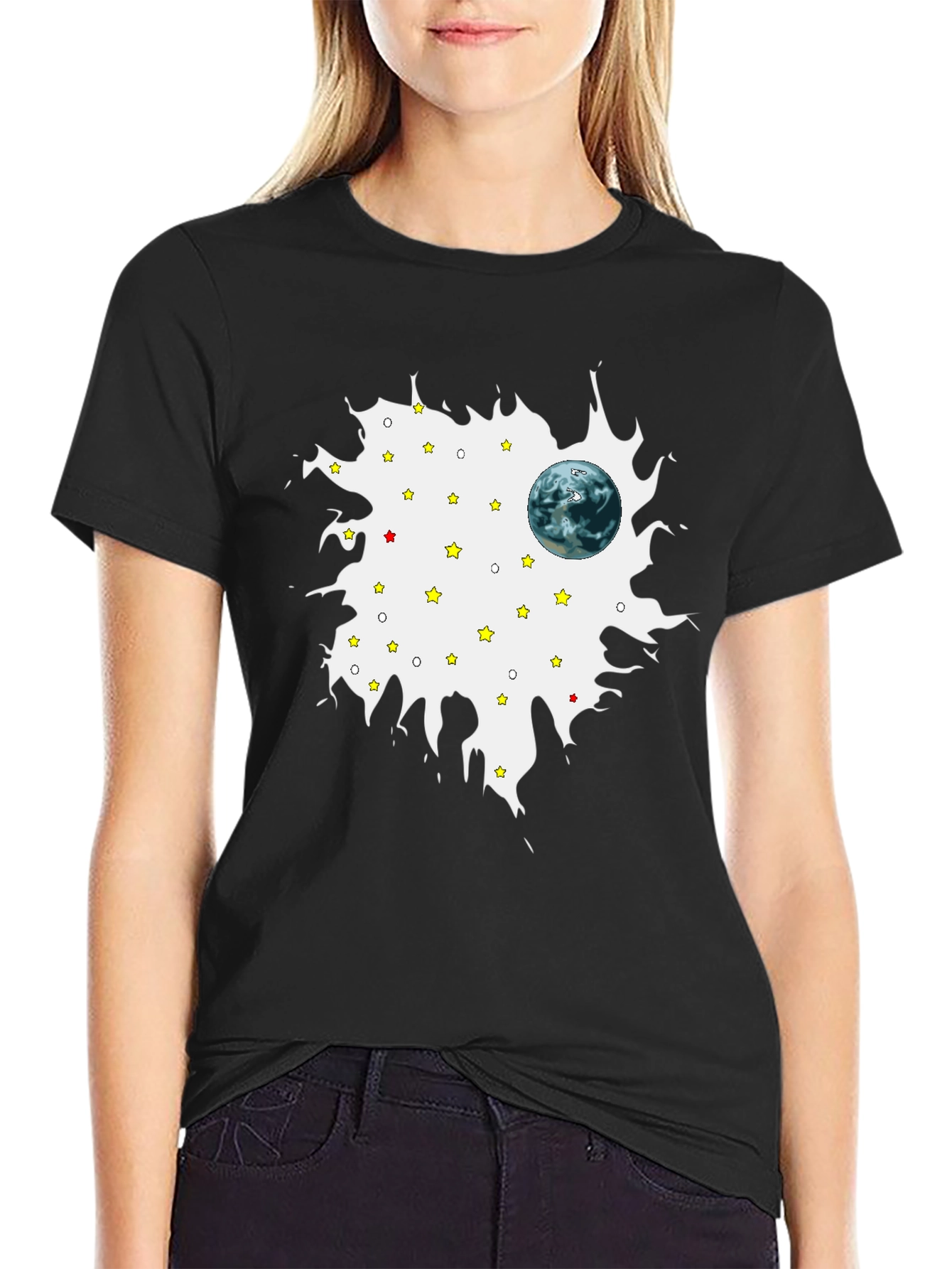 Planet Starry Sky Mens Graphic T-Shirt
