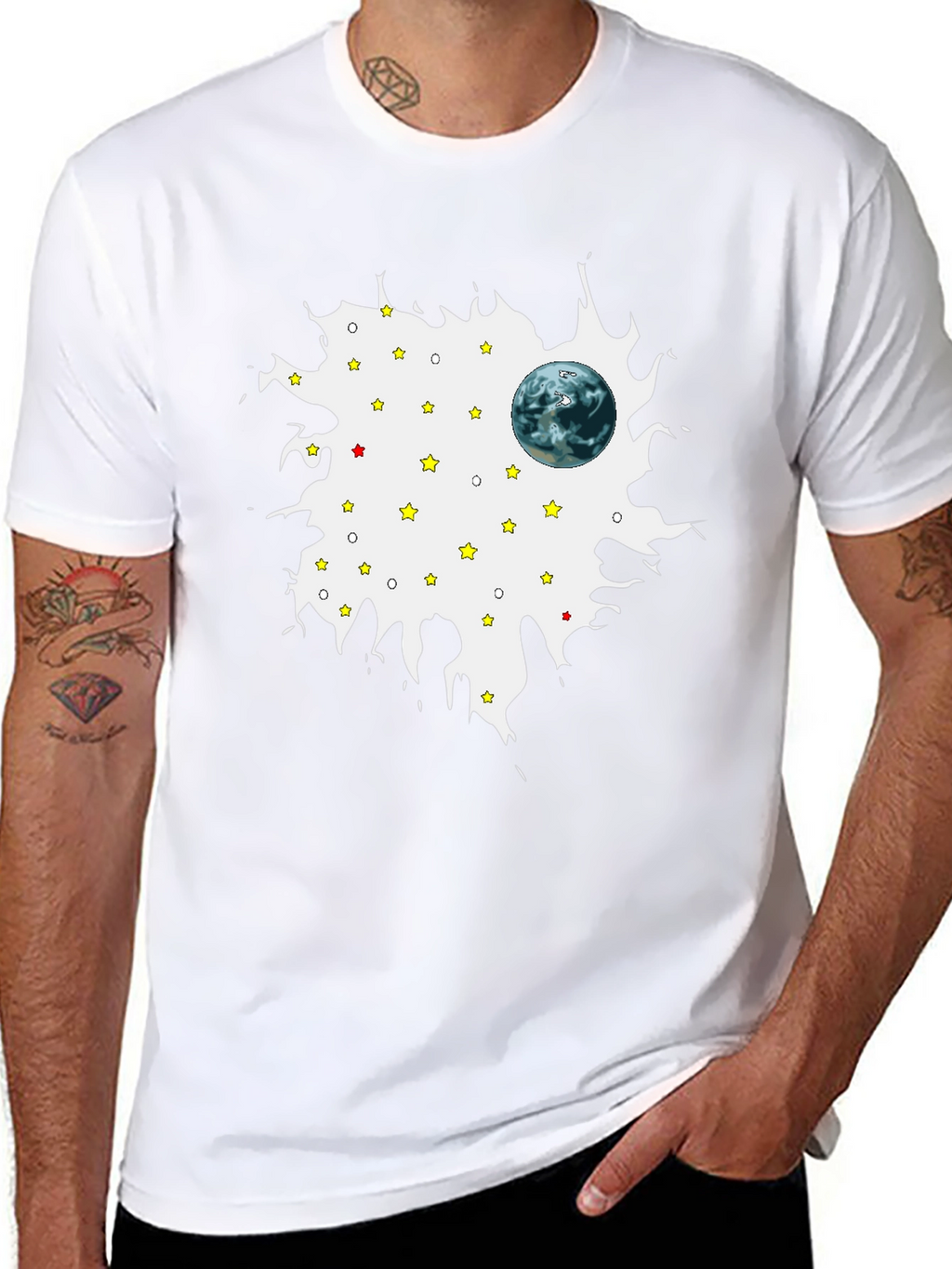 Planet Starry Sky Mens Graphic T-Shirt
