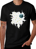 Planet Starry Sky Mens Graphic T-Shirt