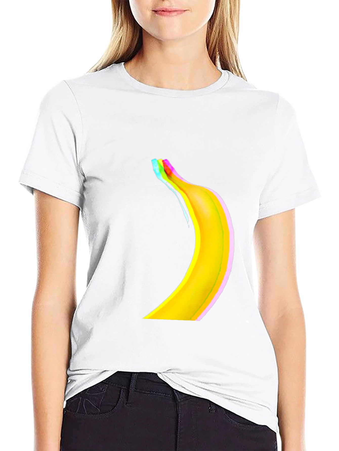 Banana Glitch Graphic Tee - Modern Style