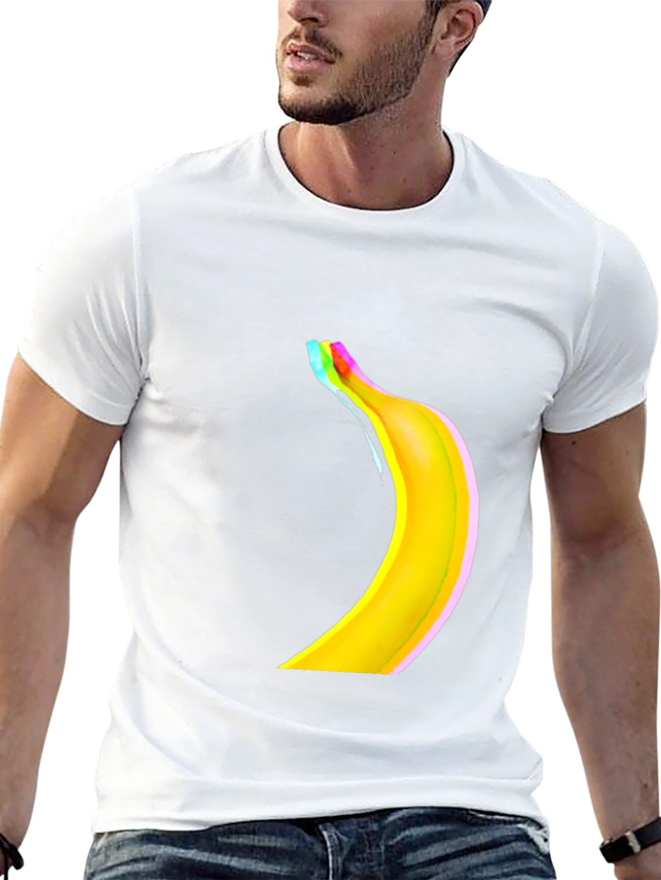 Banana Glitch Graphic Tee - Modern Style