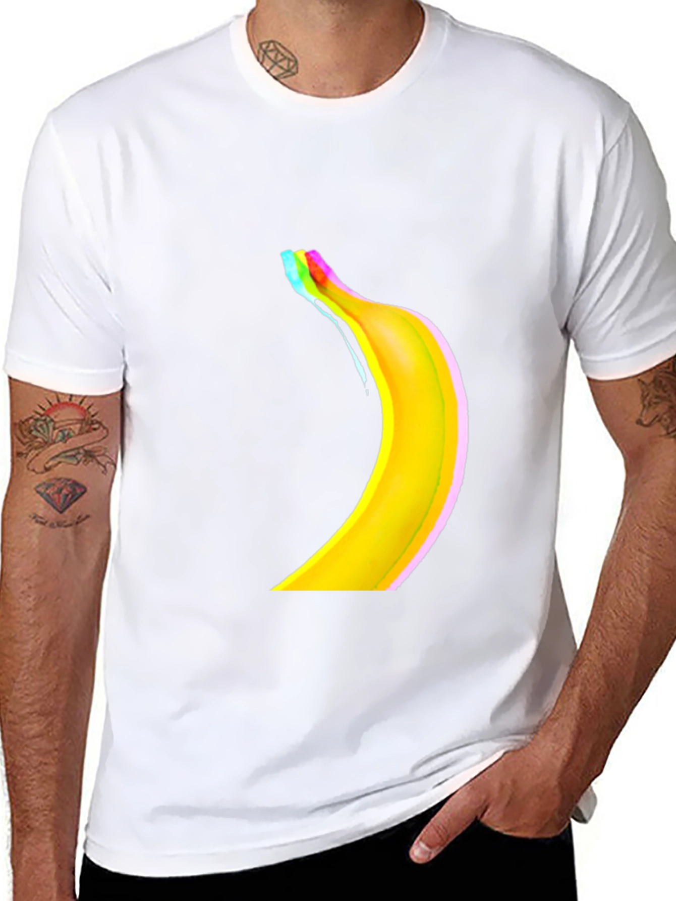 Banana Glitch Graphic Tee - Modern Style