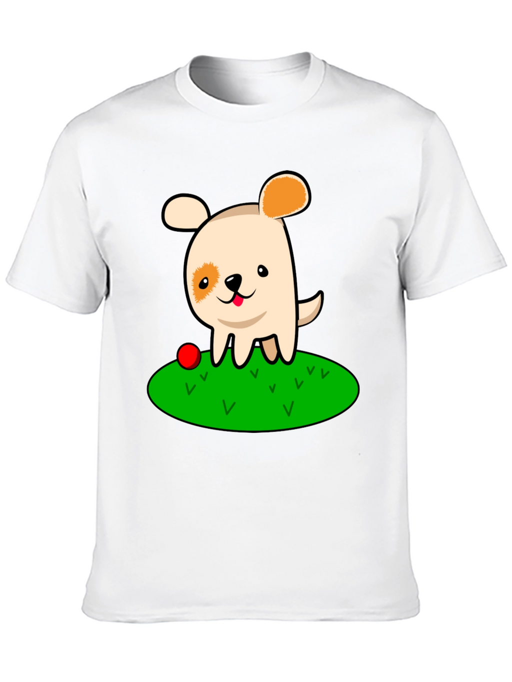 Cartoon Dog Black T-Shirt