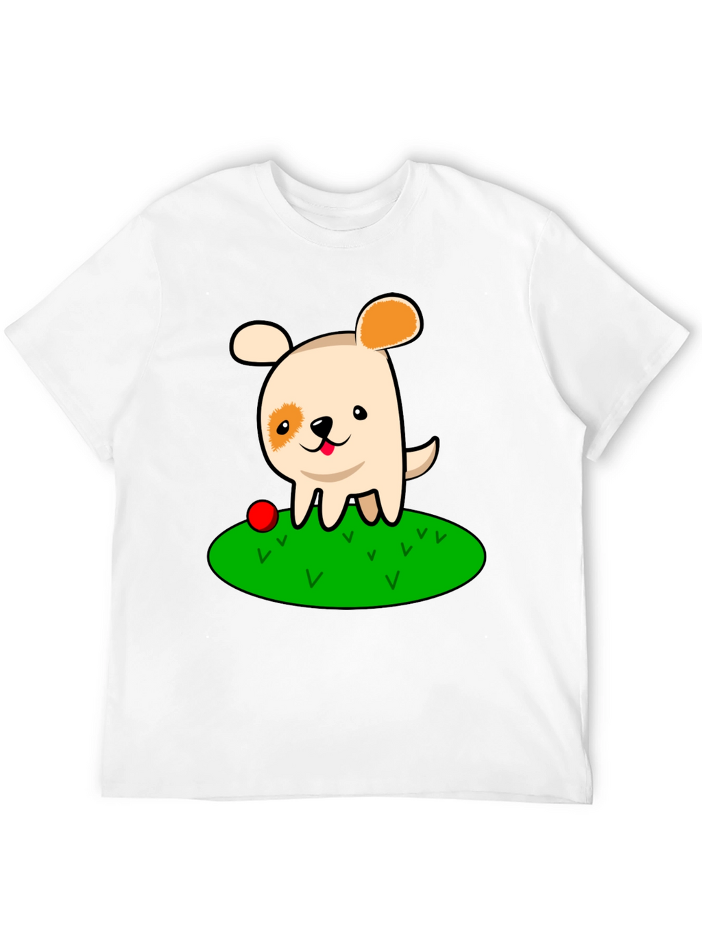 Cartoon Dog Black T-Shirt