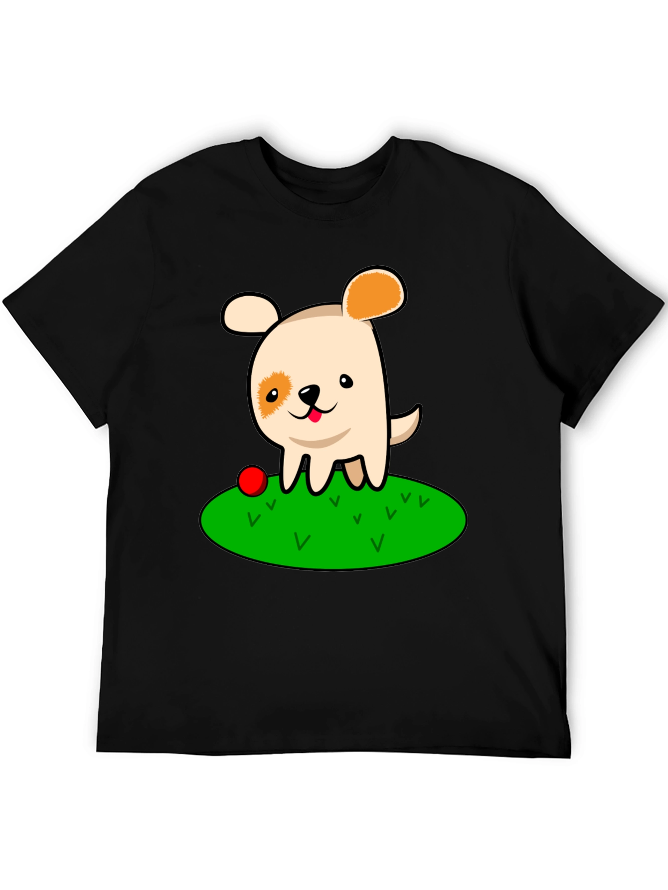 Cartoon Dog Black T-Shirt