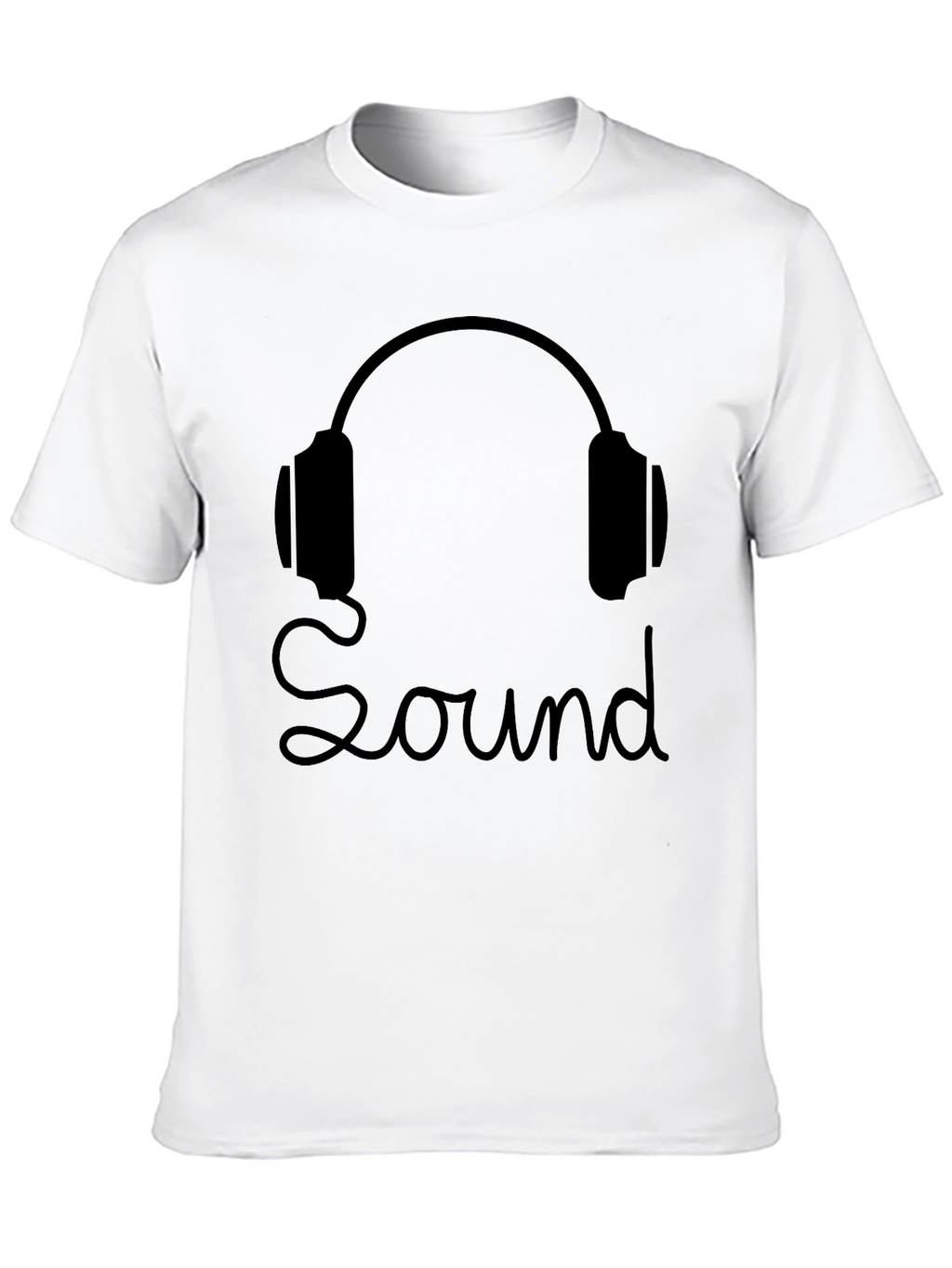 Sound Headphones Black Graphic T-Shirt