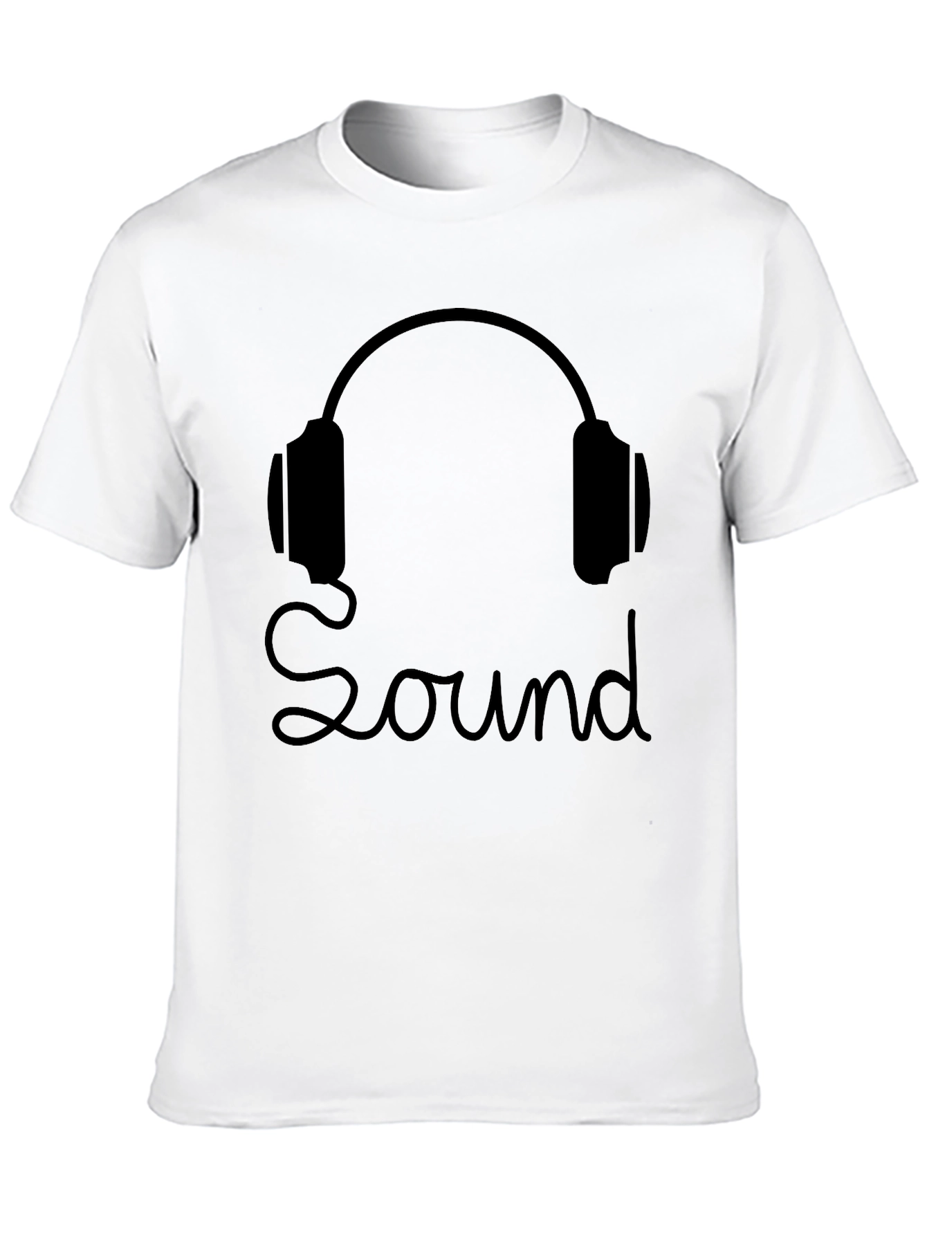 Sound Headphones Black Graphic T-Shirt