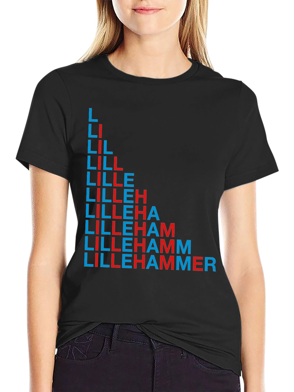 Lillehammer Text Design Black T-Shirt