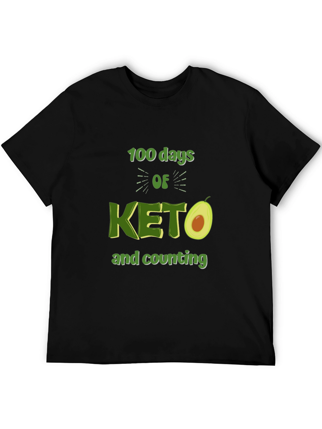 100 Days of Keto T-Shirt Avocado Design