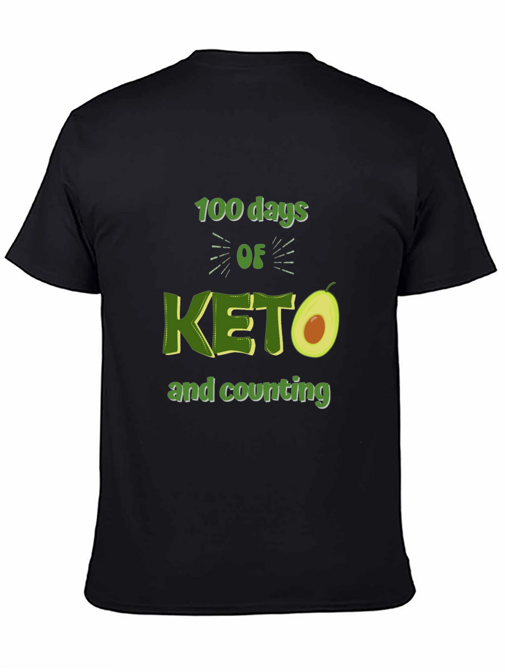 100 Days of Keto T-Shirt Avocado Design