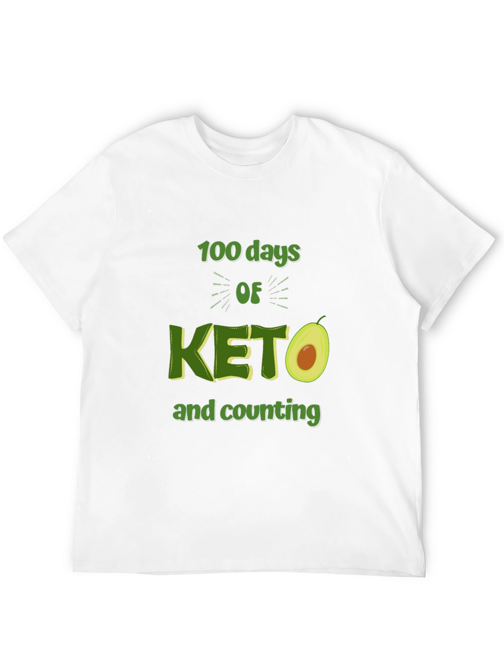 100 Days of Keto T-Shirt Avocado Design