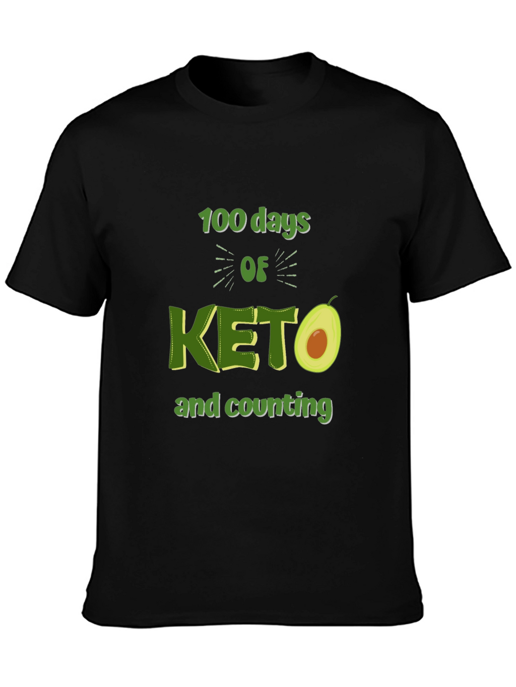 100 Days of Keto T-Shirt Avocado Design