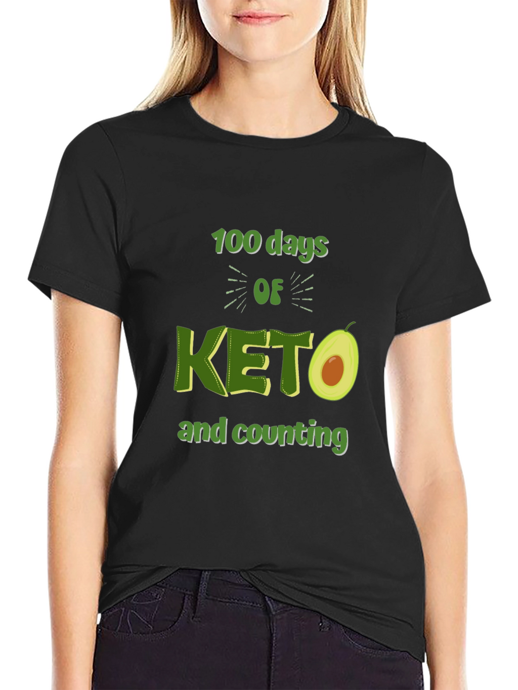 100 Days of Keto T-Shirt Avocado Design