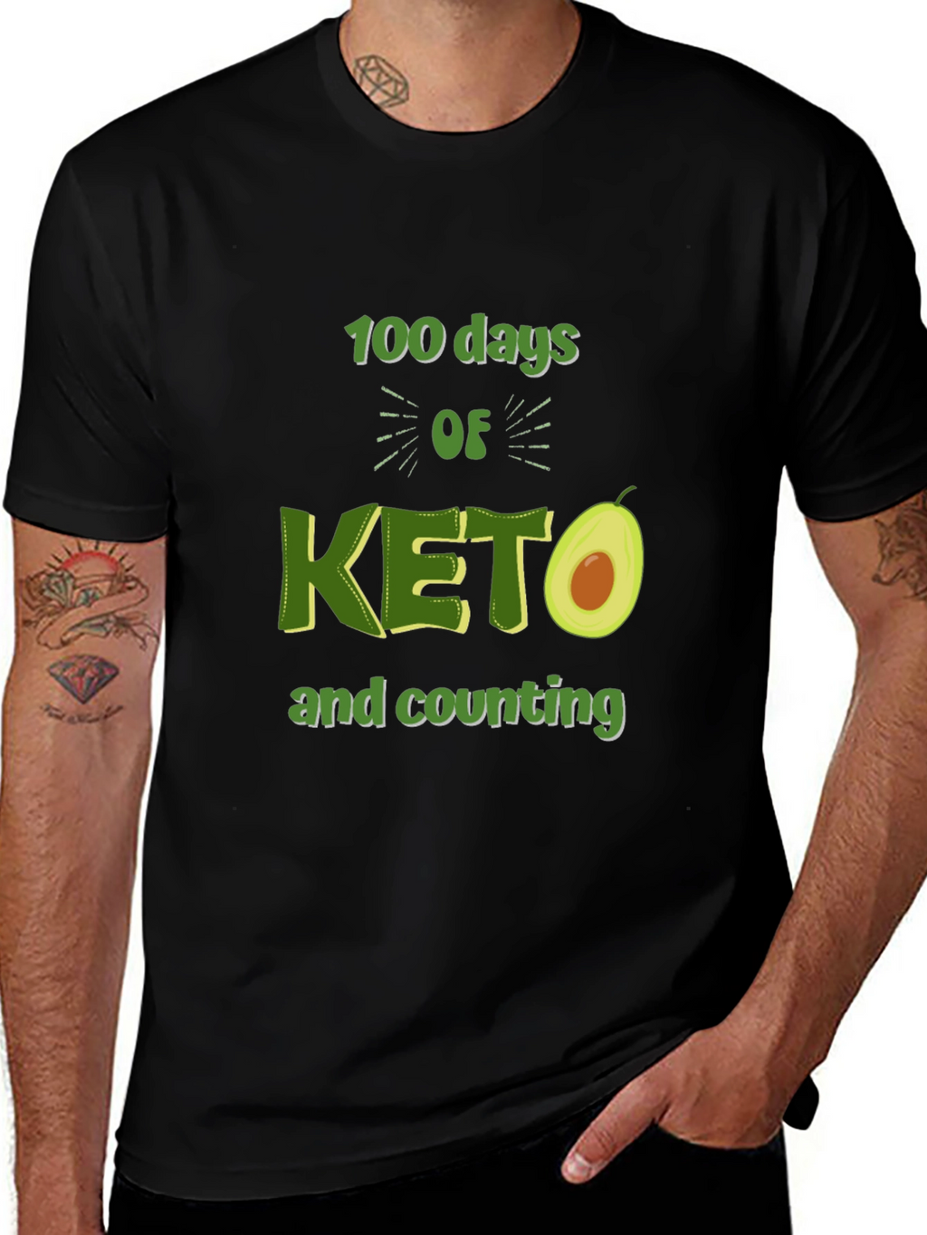 100 Days of Keto T-Shirt Avocado Design