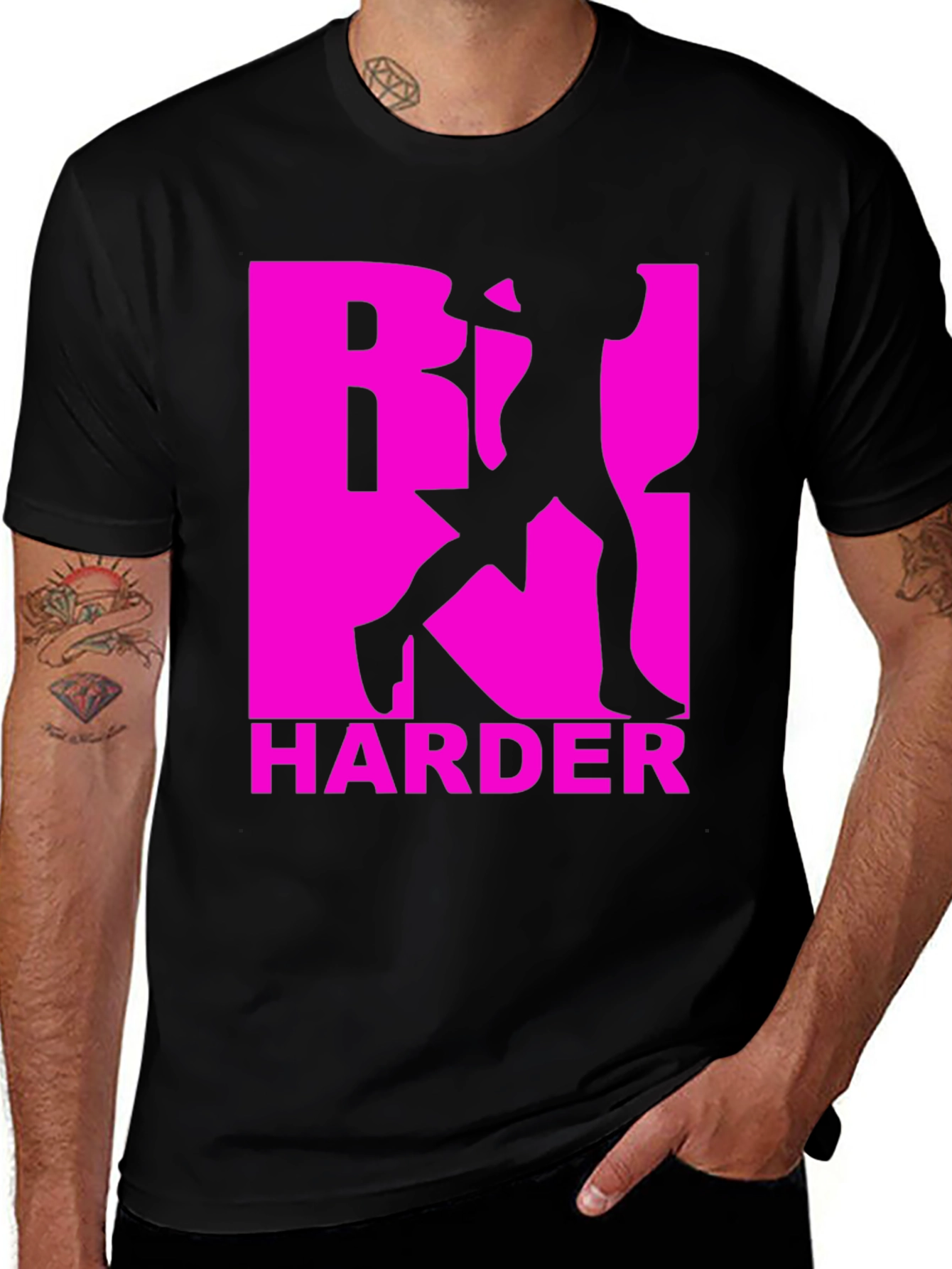 Black Work Harder Graphic Tee