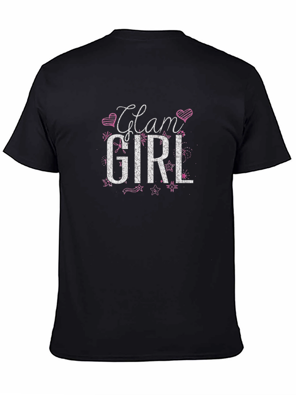 Glam Girl Graphic Tee - Black Cotton T-Shirt