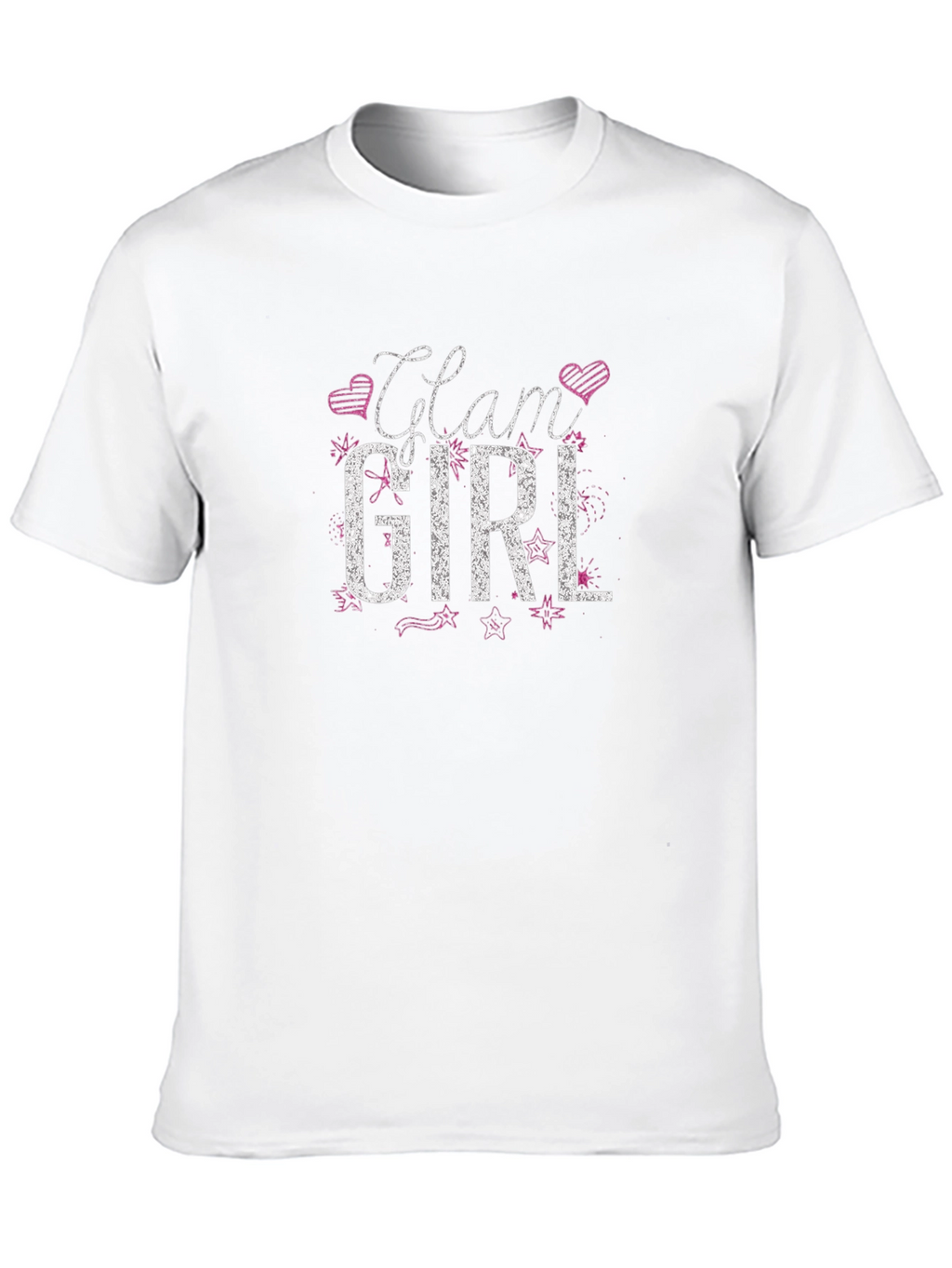 Glam Girl Graphic Tee - Black Cotton T-Shirt
