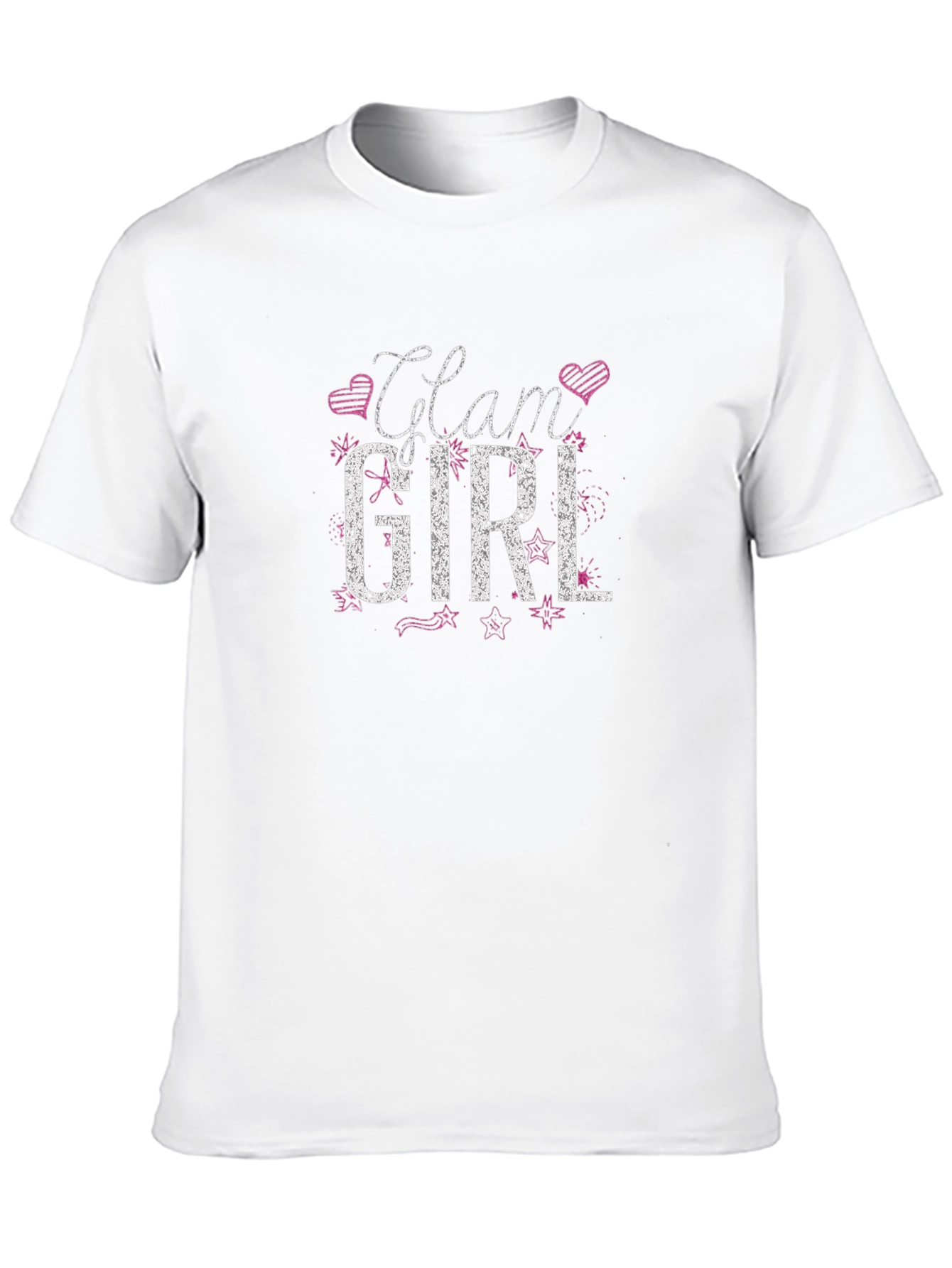 Glam Girl Graphic Tee - Black Cotton T-Shirt