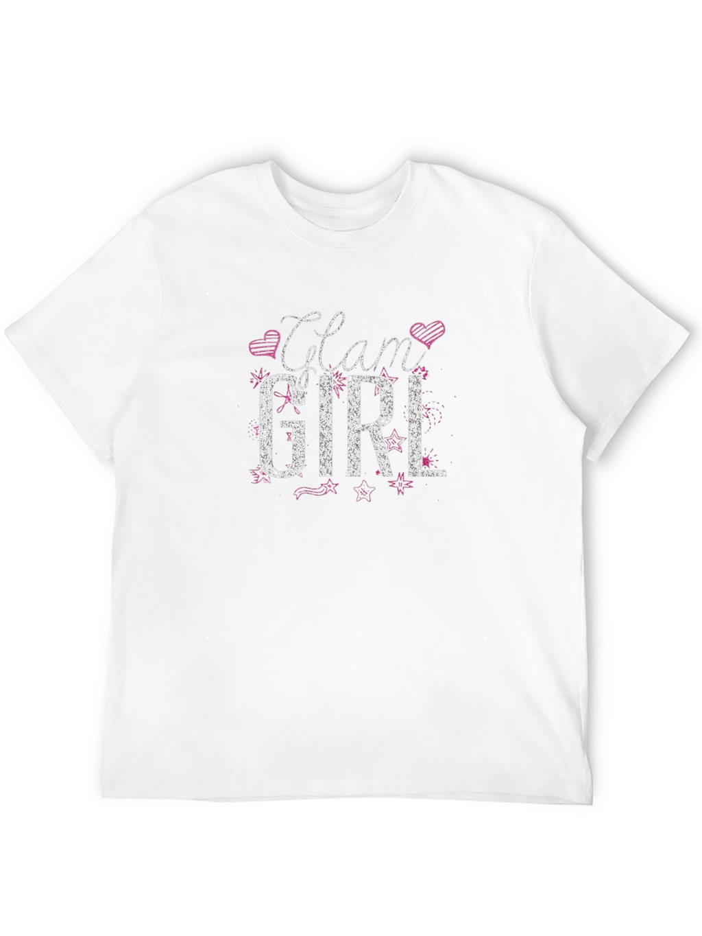Glam Girl Graphic Tee - Black Cotton T-Shirt