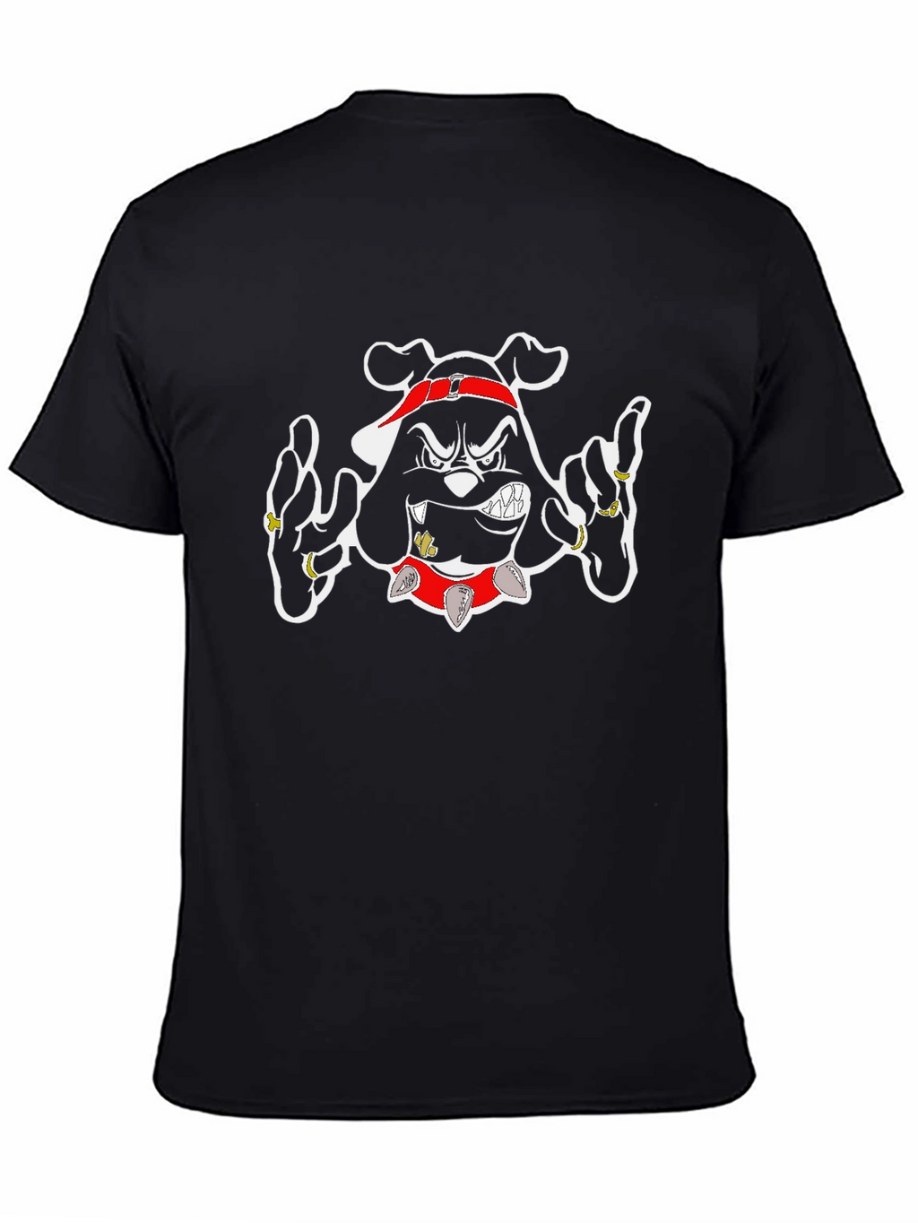 Gangster Bulldog Graphic T-Shirt - Black