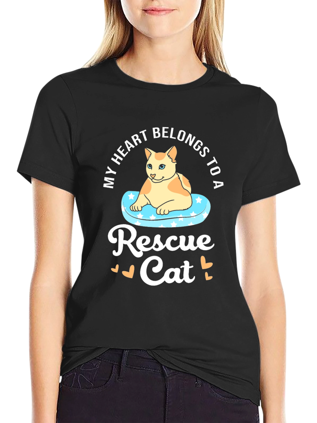 Rescue Cat T-Shirt: My Heart Belongs to a Rescue Cat