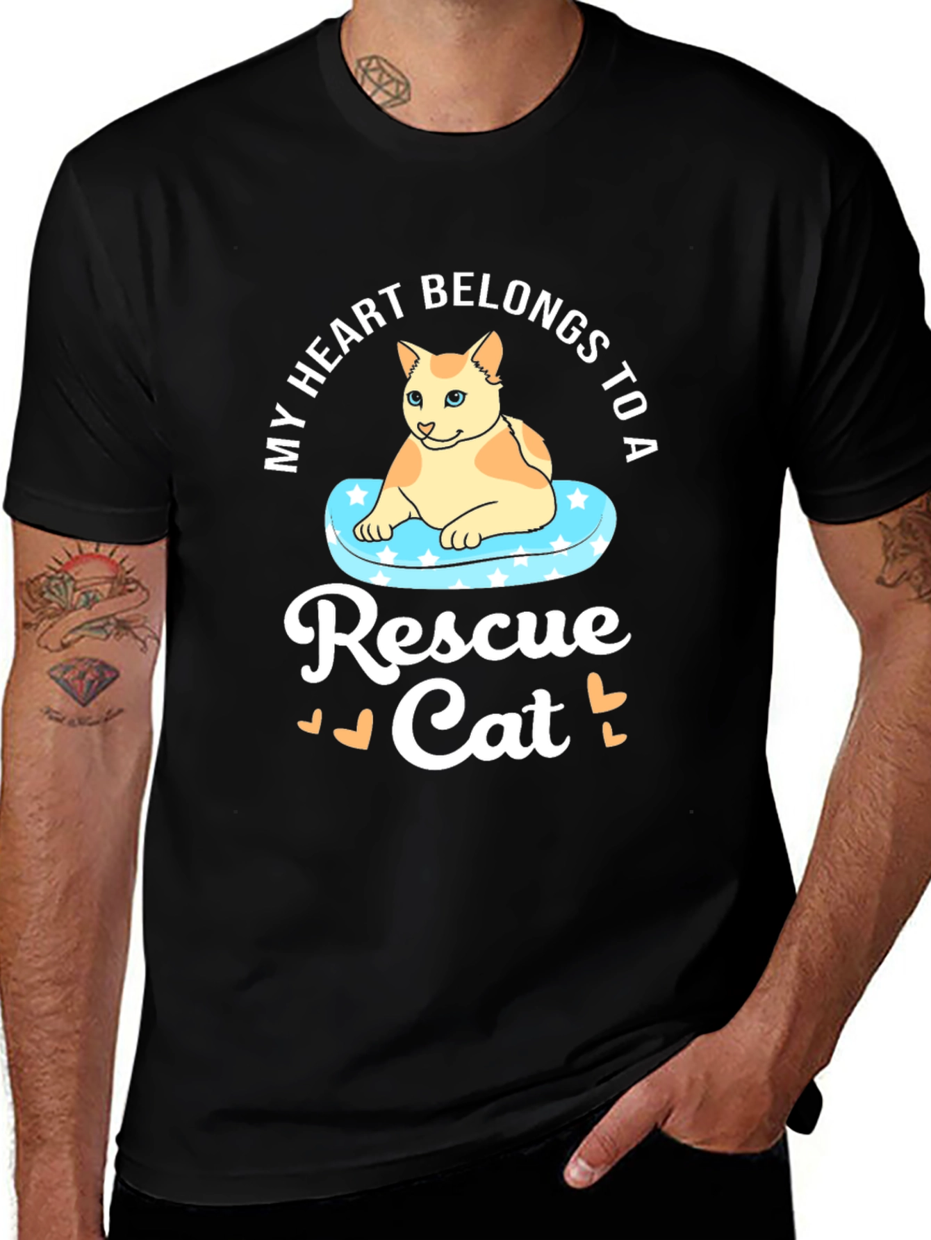 Rescue Cat T-Shirt: My Heart Belongs to a Rescue Cat