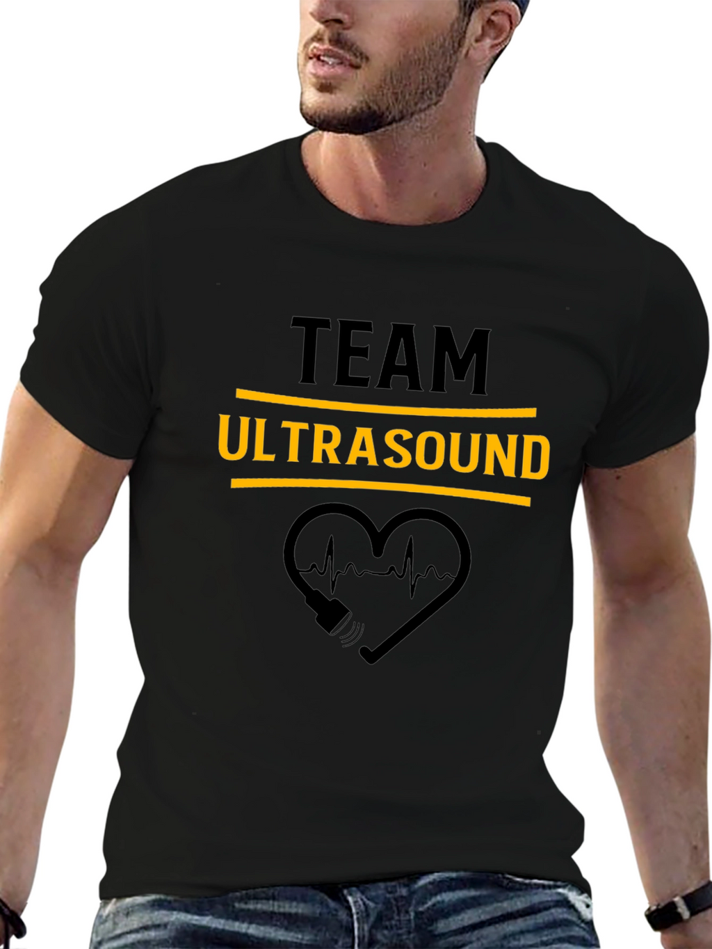 Team Ultrasound Black Graphic Tee