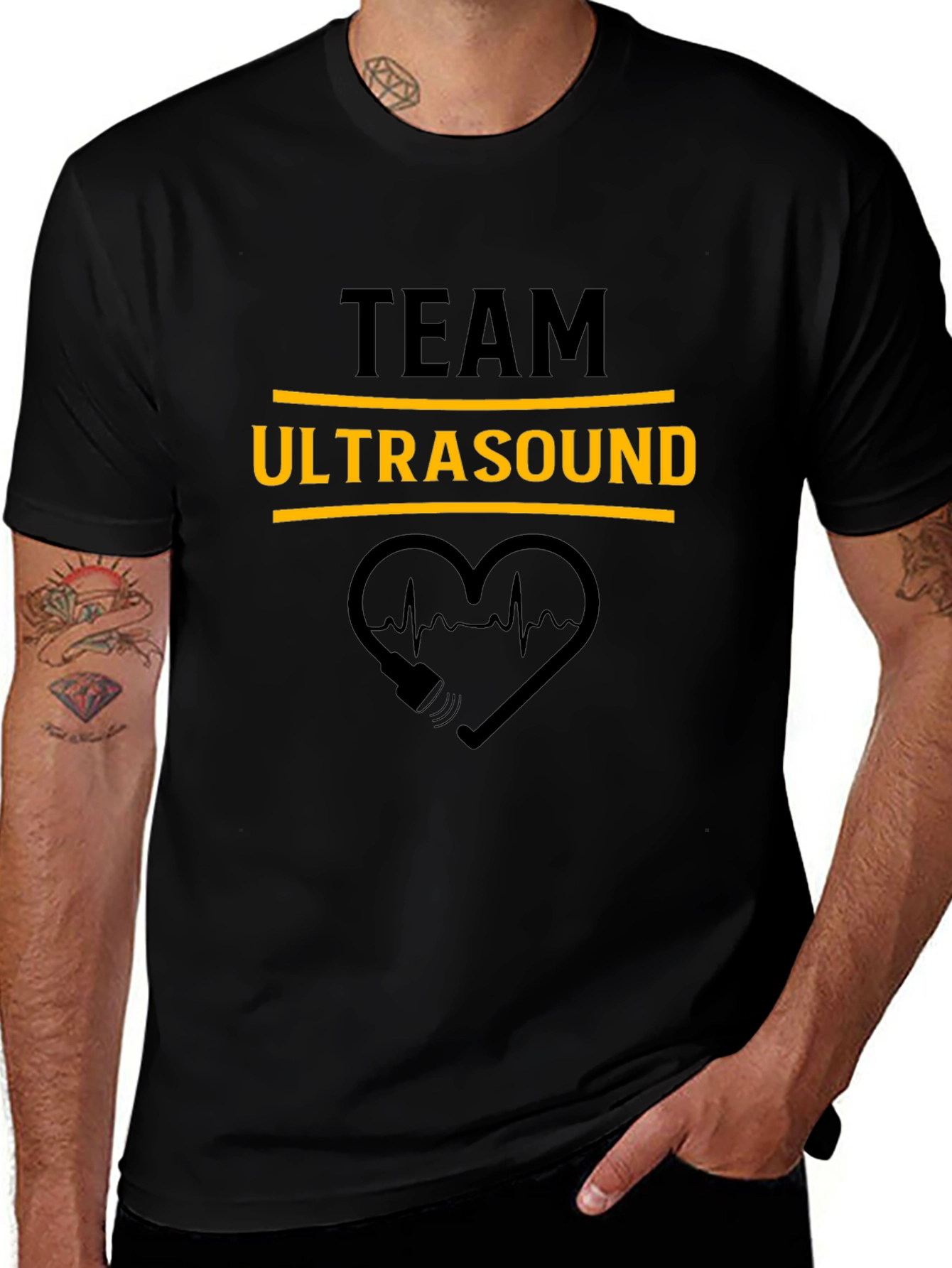 Team Ultrasound Black Graphic Tee