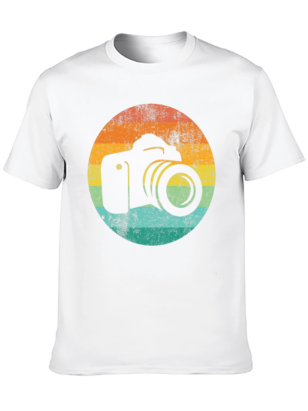 Retro Camera Graphic Tee - Black Cotton T-Shirt