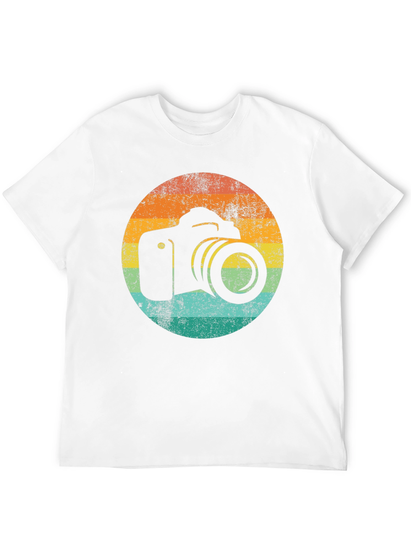Retro Camera Graphic Tee - Black Cotton T-Shirt