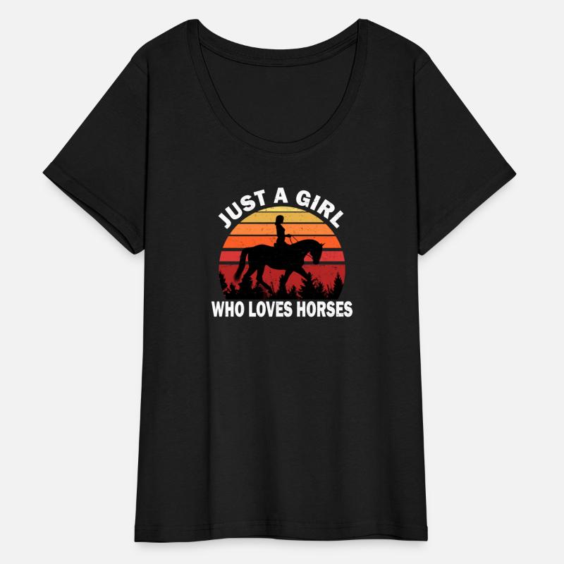 Just a Girl Who Loves Horses Retro Sunset