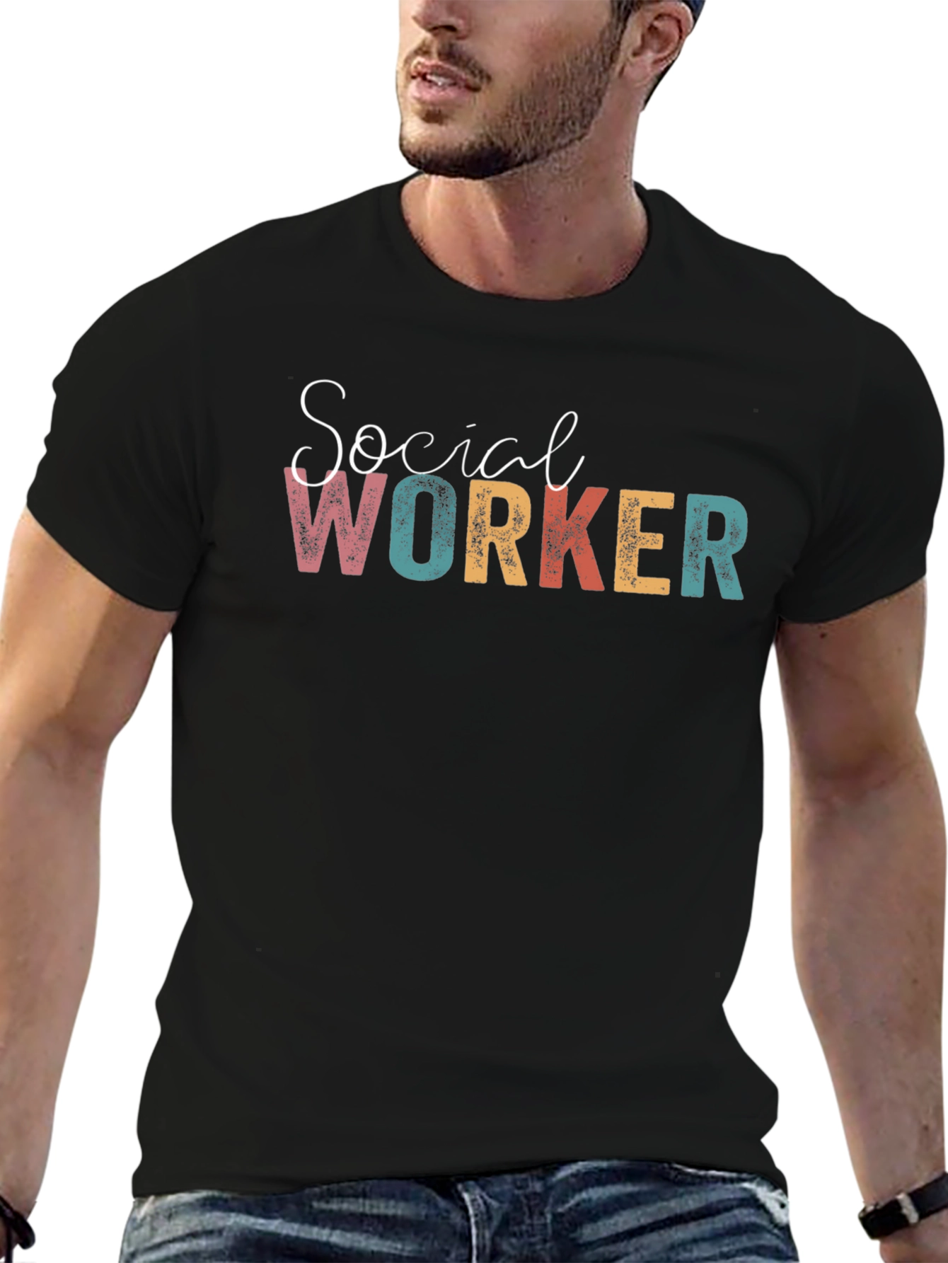 Social Worker Graphic T-Shirt - Black