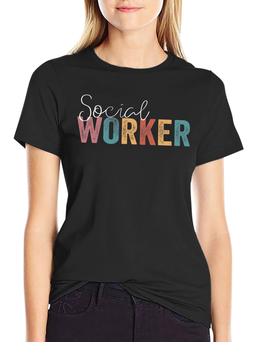 Social Worker Graphic T-Shirt - Black