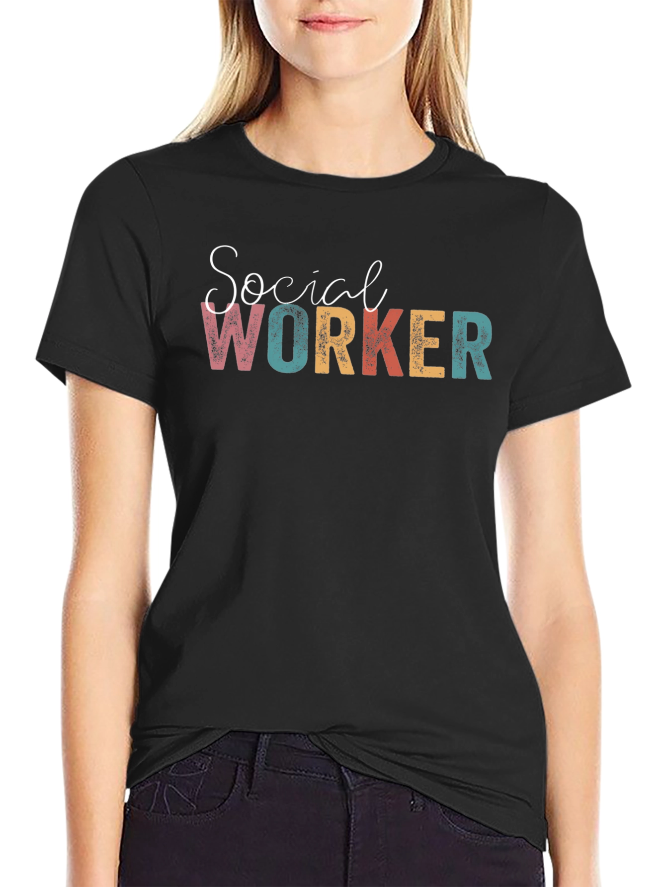 Social Worker Graphic T-Shirt - Black