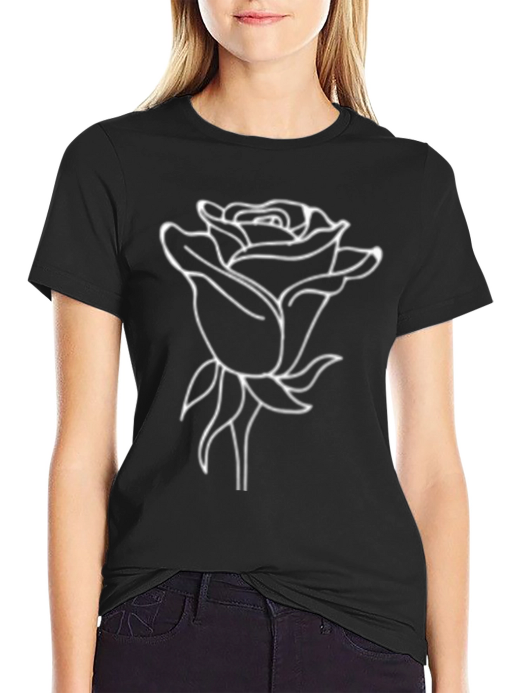 Rose Graphic T-Shirt - Classic Black Tee