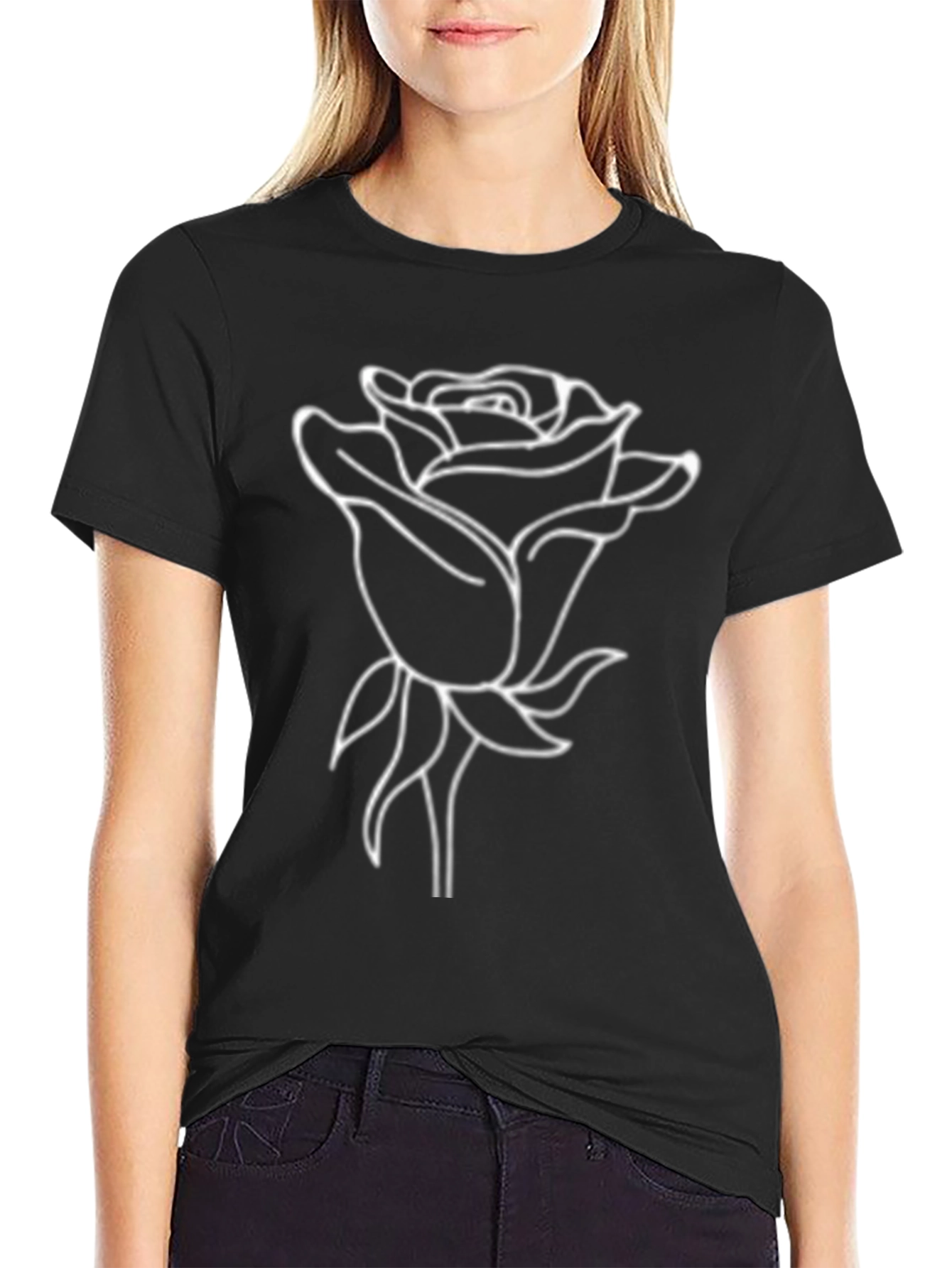 Rose Graphic T-Shirt - Classic Black Tee
